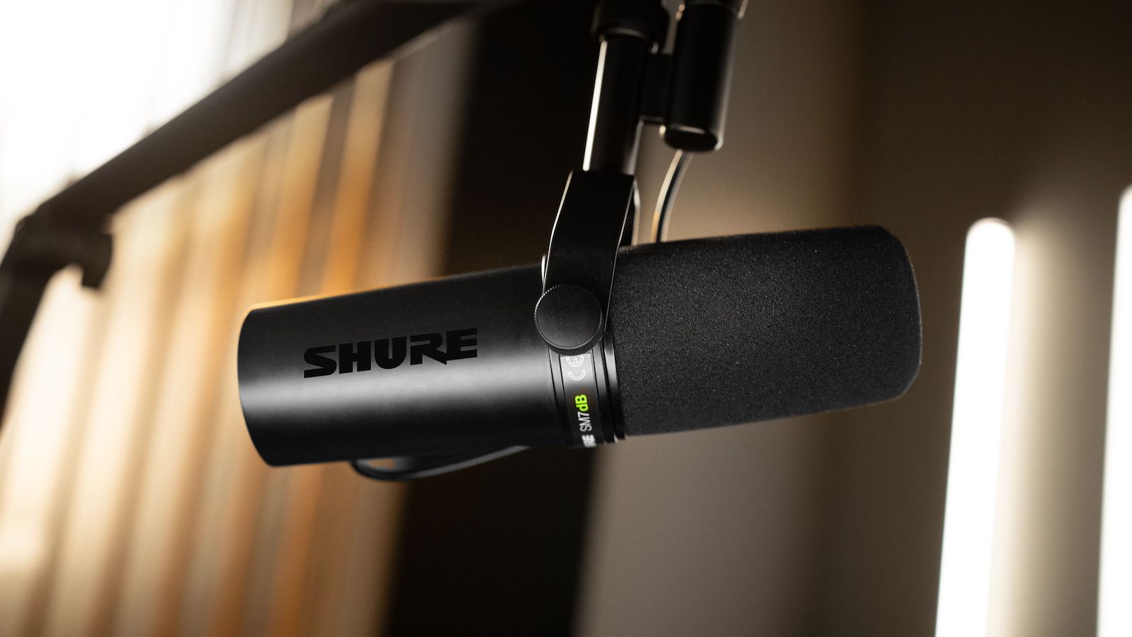 Shure SM7dB shown in the studio