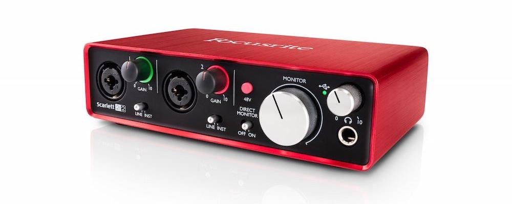 Focusrite Scarlett 2i2, USB 2.0 Audio Interface