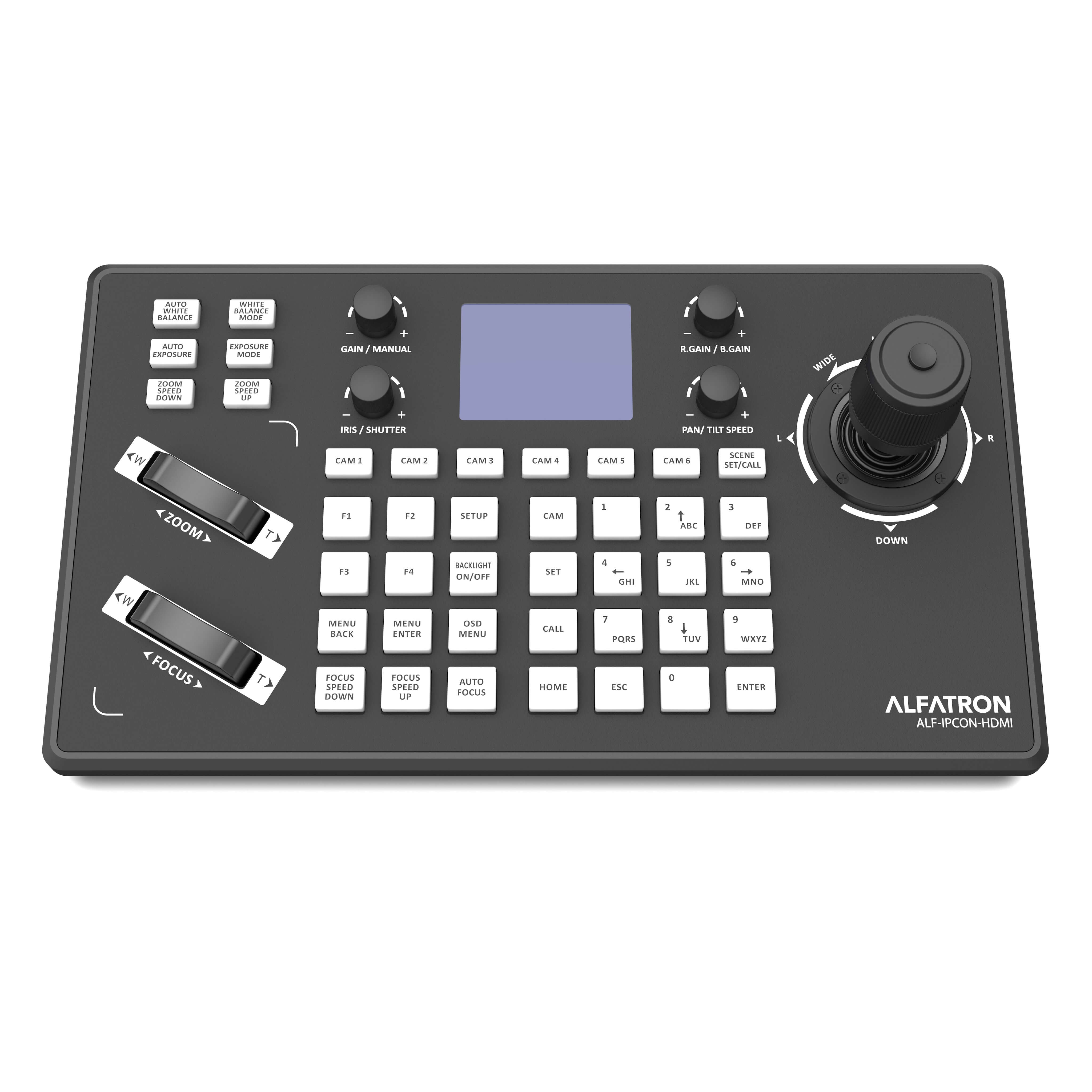 Alfatron IPCON-HDMI - IP and Serial PTZ Camera Joystick Controller, top tilt