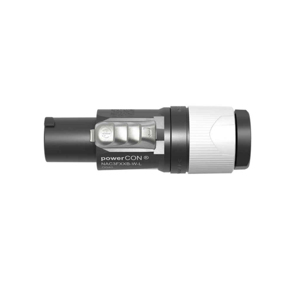 Neutrik NAC3FXXB-W-L - 3-pole powerCON Locking AC Connector, top