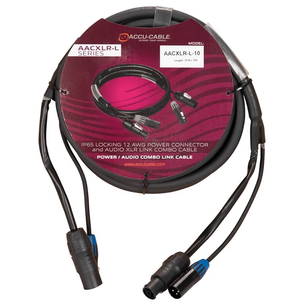 Accu-Cable AACXLR-L-10 - Power and Audio XLR Link Combo Cable