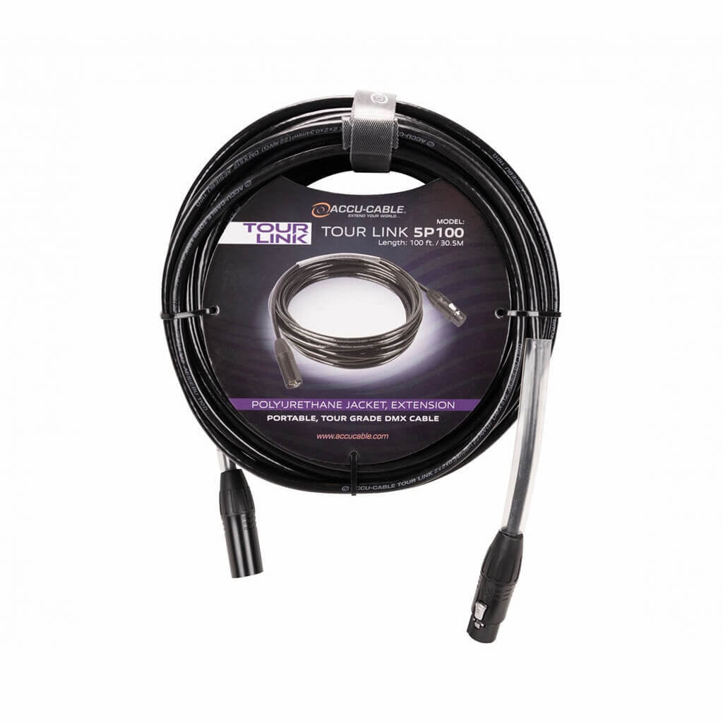 Accu-Cable Tour Link 5p100 - 5-pin Male to 5-pin Female DMX cable