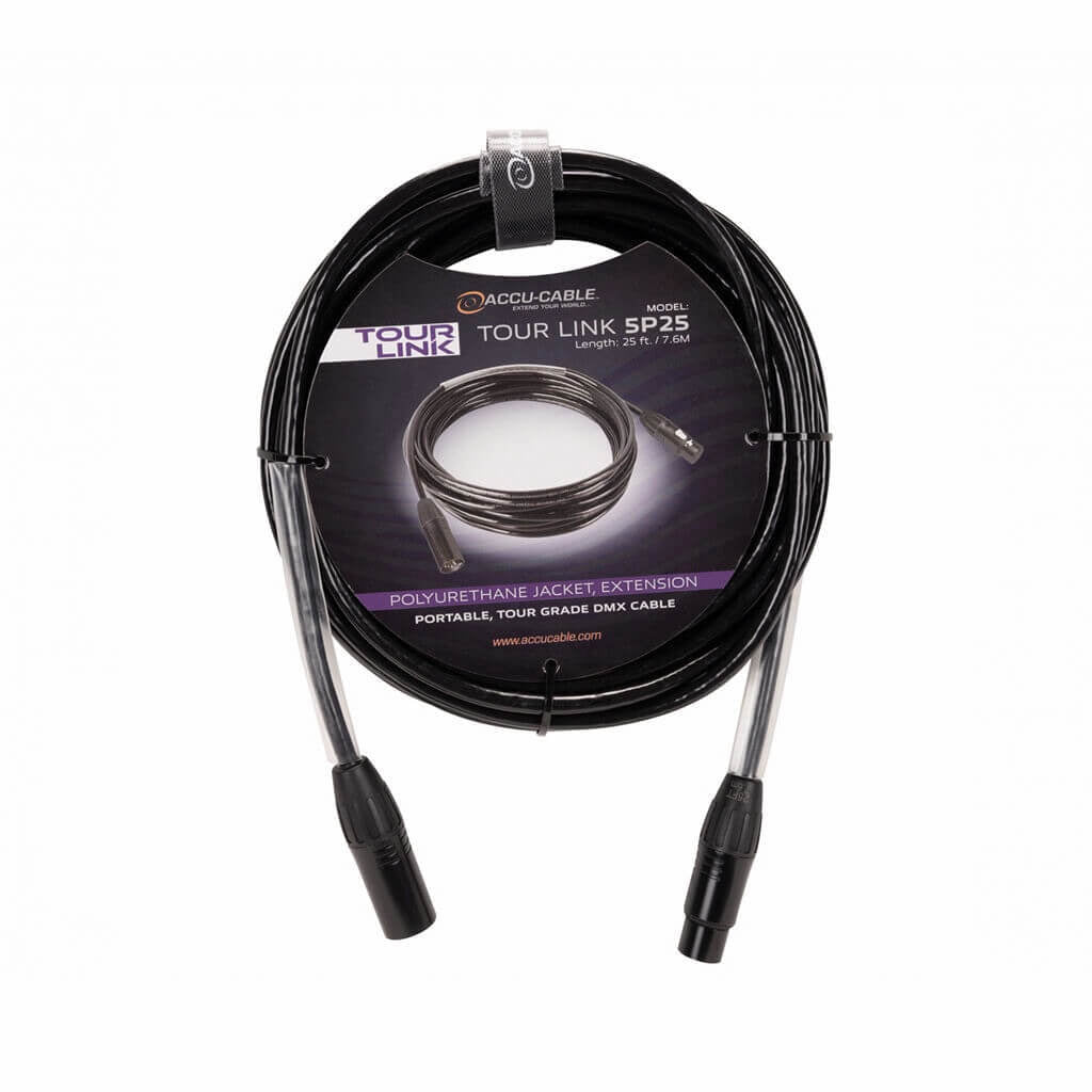 Accu-Cable Tour Link 5p25 - 5-pin Male to 5-pin Female DMX cable
