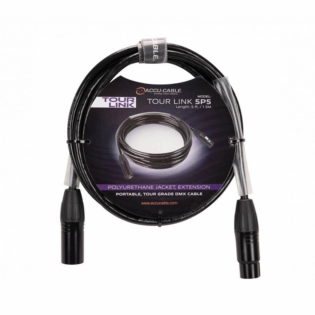 Accu-Cable Tour Link 5p5 - 5-pin Male to 5-pin Female DMX cable