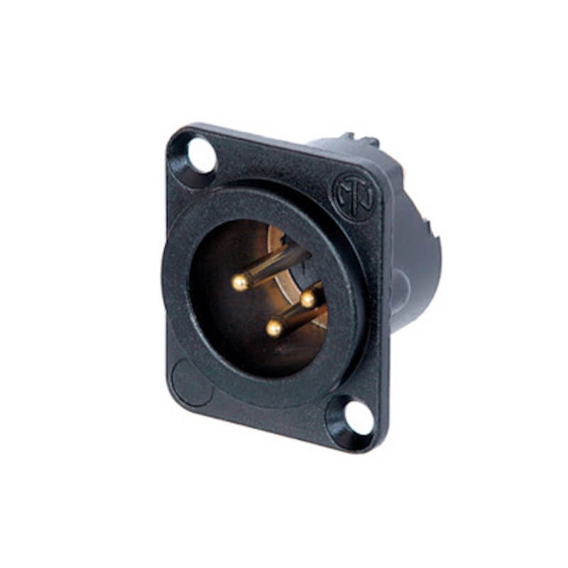 Ace Backstage C-15123 - Connectrix Male XLR 3-Pin Duplex Ground Connector, angle