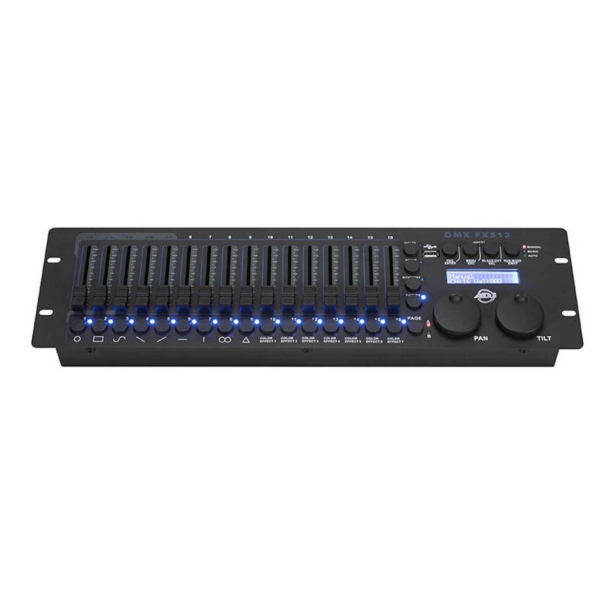 ADJ DMX FX512 - 512-Channel Rack-Mount DMX Lighting Controller, front