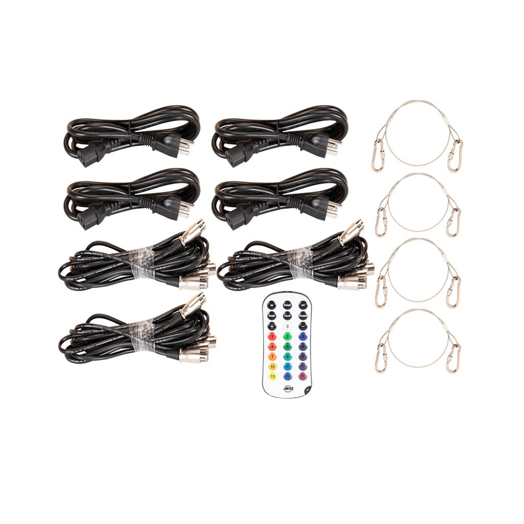 ADJ Eliminator Mega Flat Hex L Pak4 - Portable Lighting System, included accessories