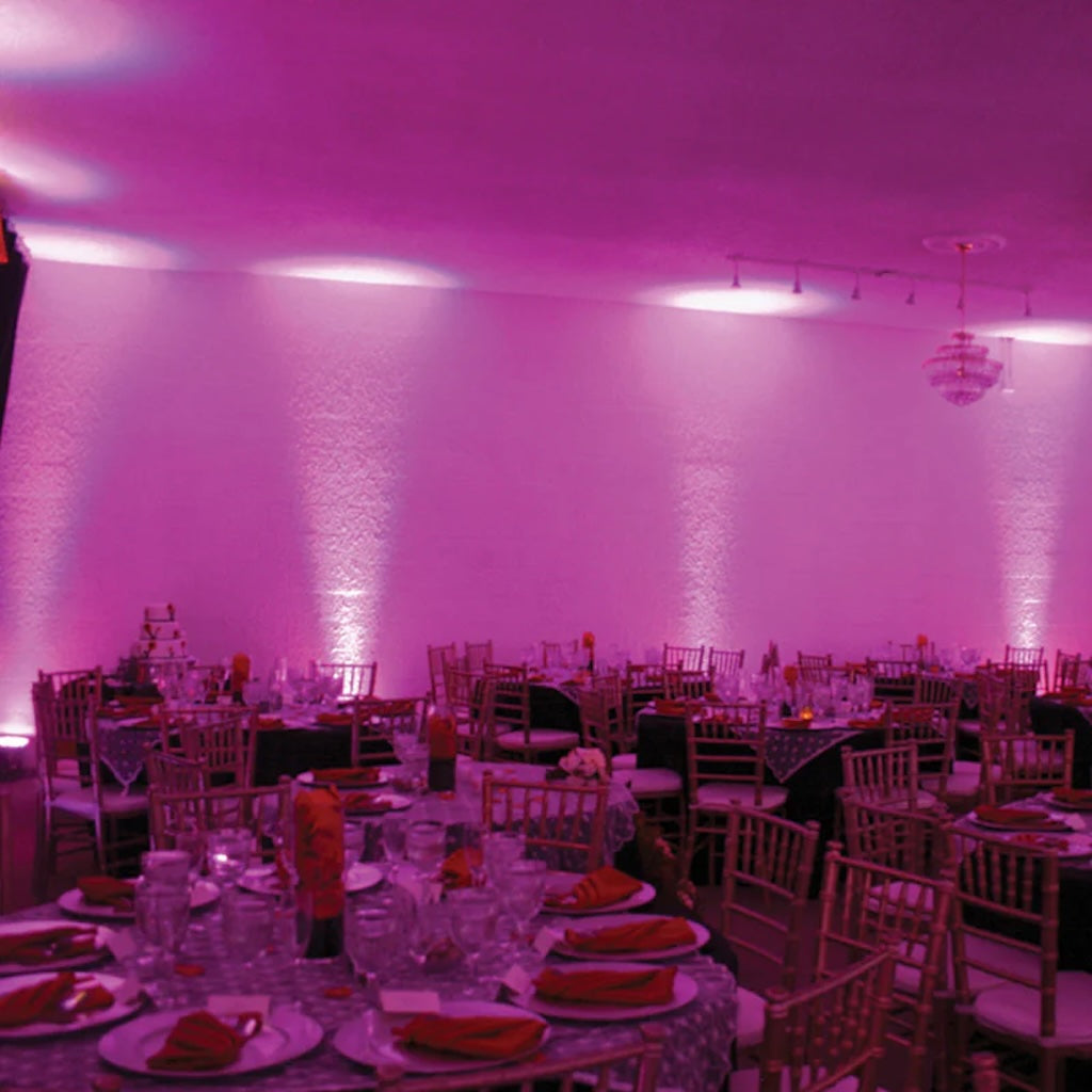 ADJ Eliminator Mega Flat Hex L Pak4 - Portable Lighting System, pink uplighting