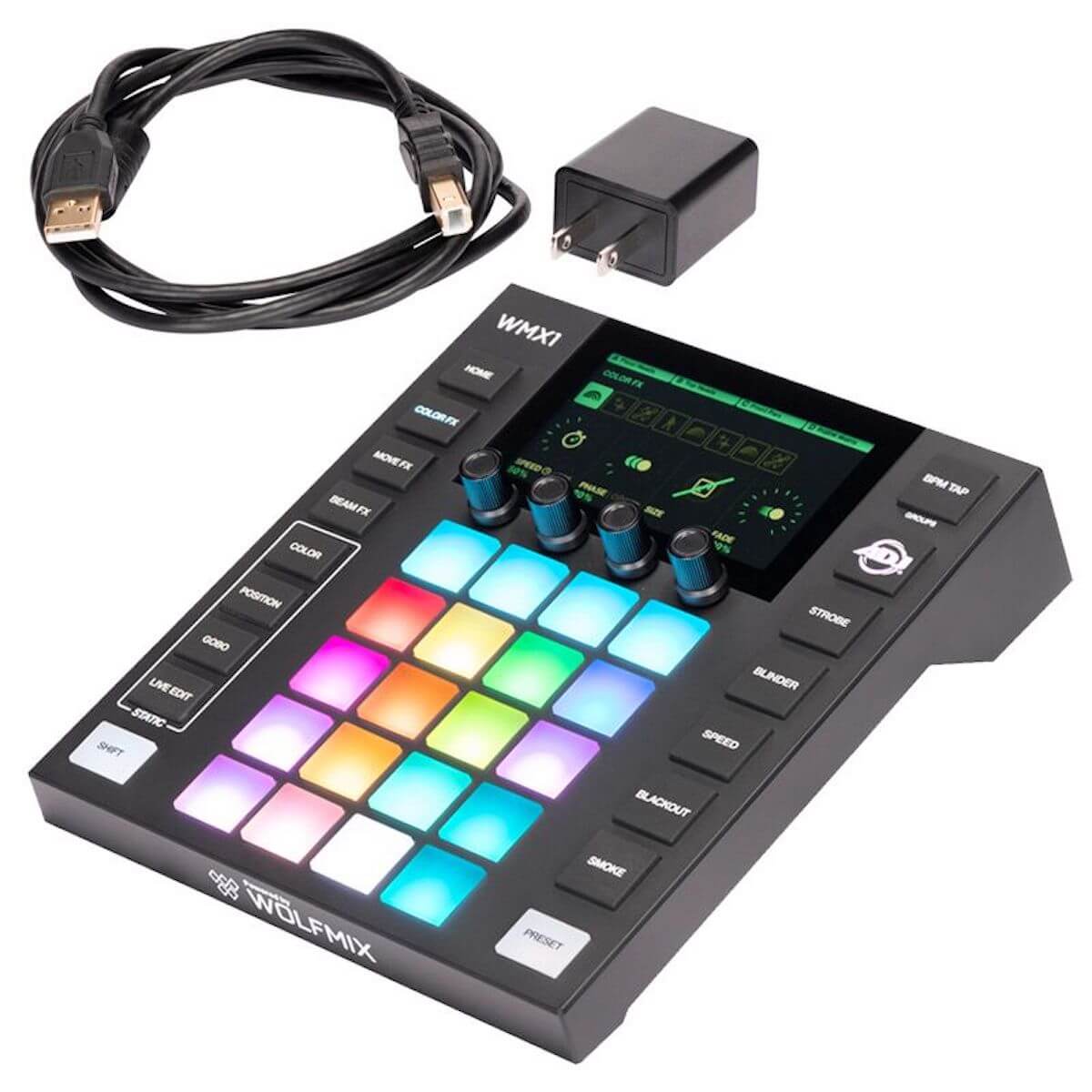 ADJ Lighting WMX1 Stand Alone DMX Controller, included accessories