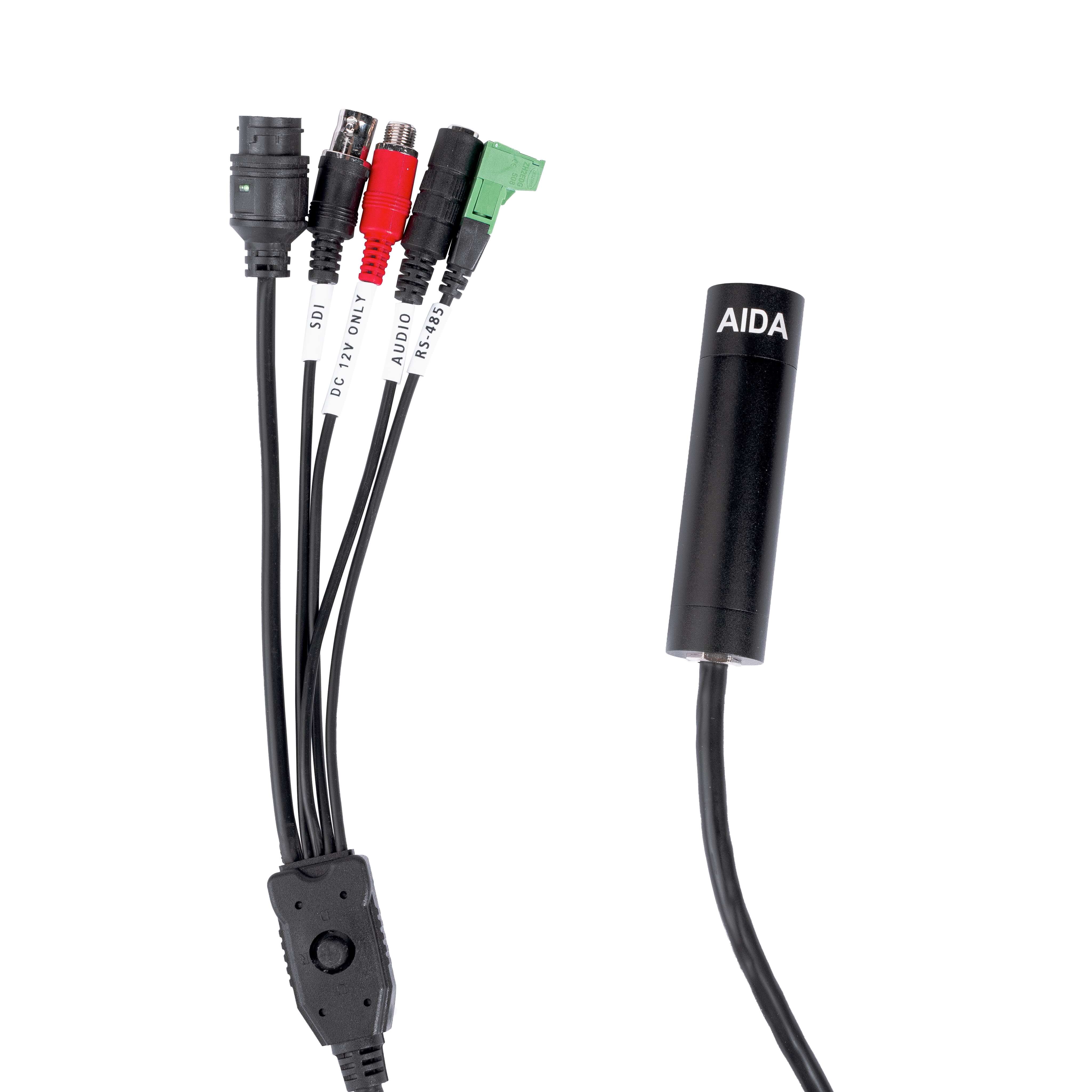 Aida HD3G-IPC-MINI - 1080p HD 3G-SDI POV Camera with M12 Mount, breakout cable