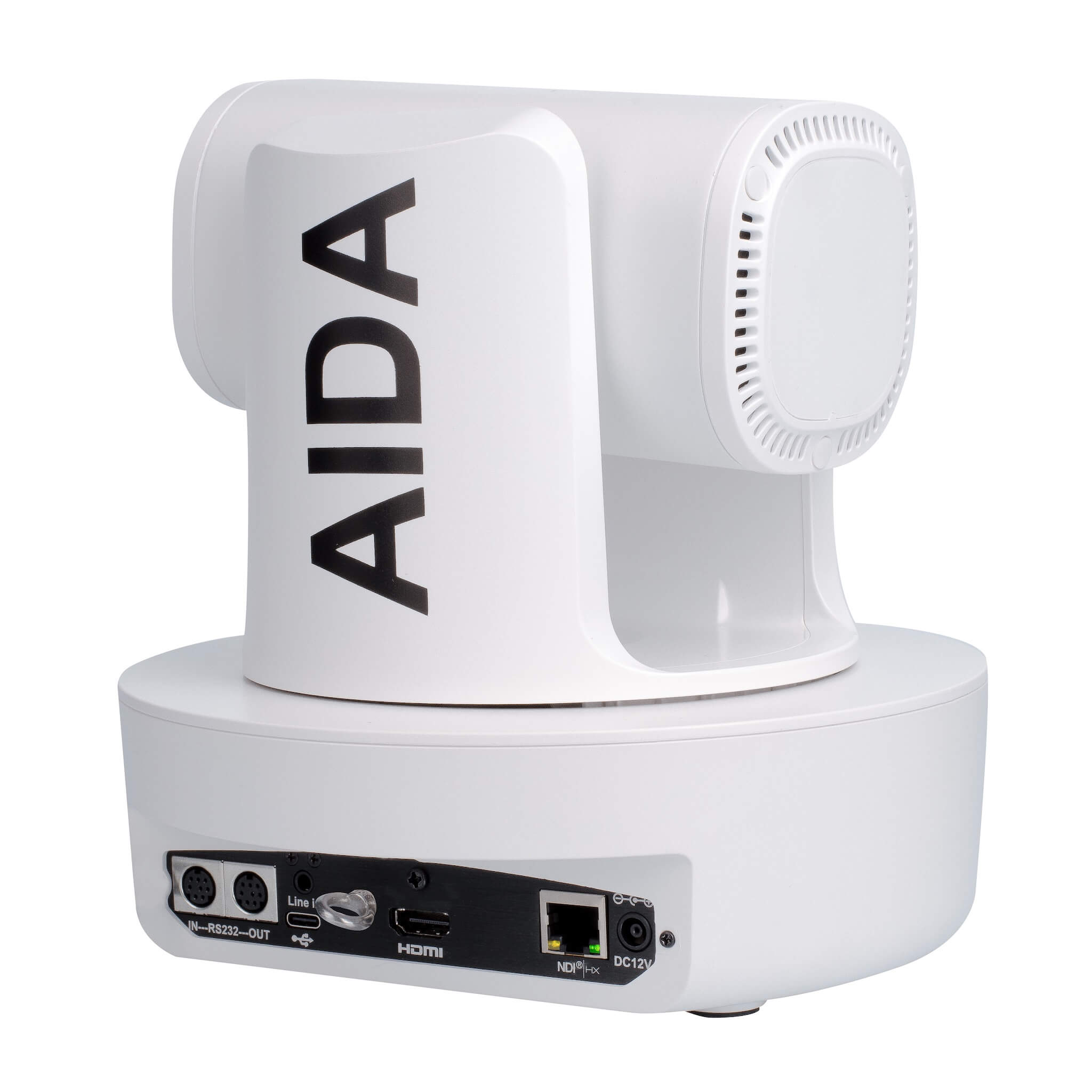 AIDA Imaging PTZ4K-NDI-X30W - 4K Auto-tracking PTZ Camera with 30x optical zoom and NDI|HX, rear angle