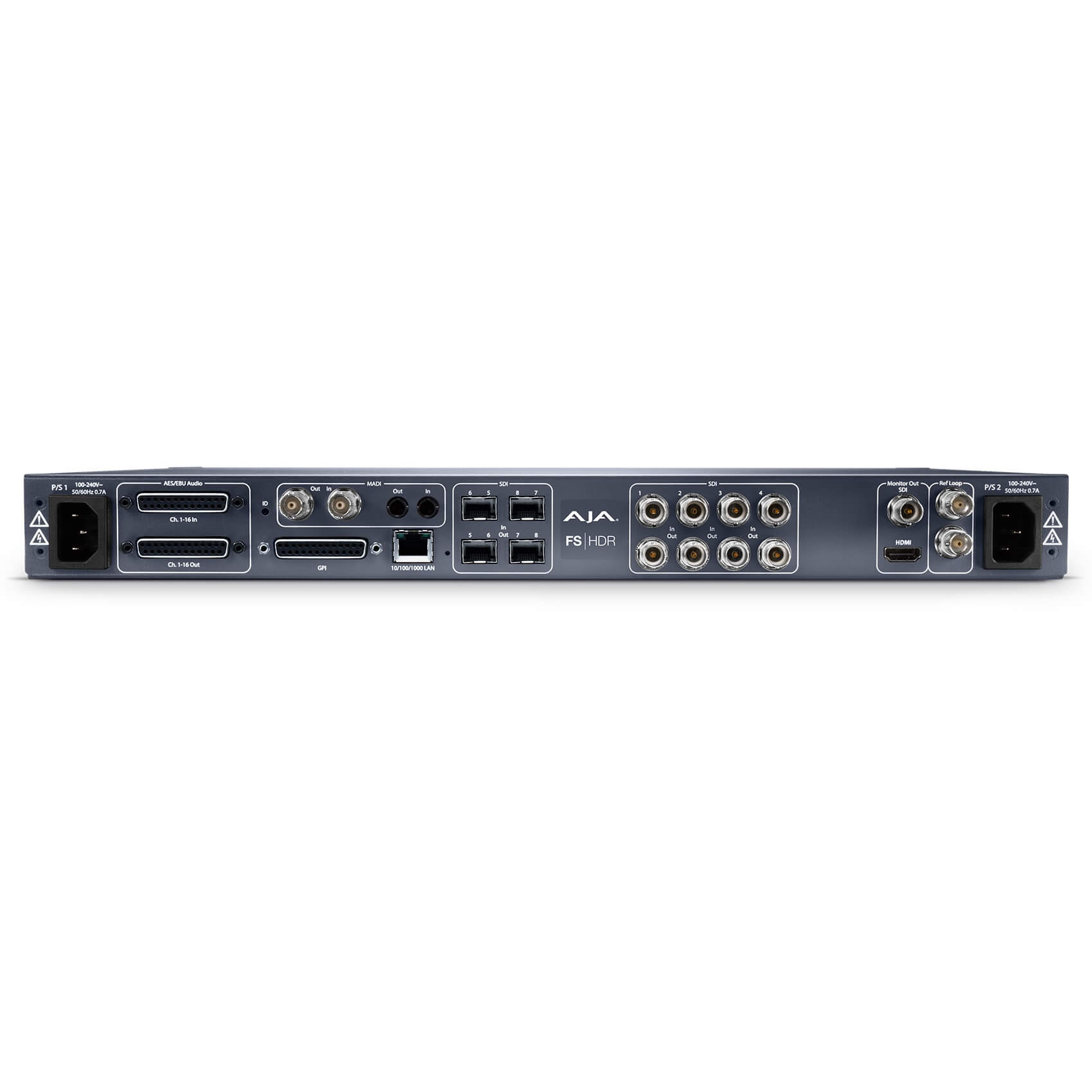 AJA FS-HDR - Real Time HDR/WCG Universal Converter/Frame Synchronizer, rear