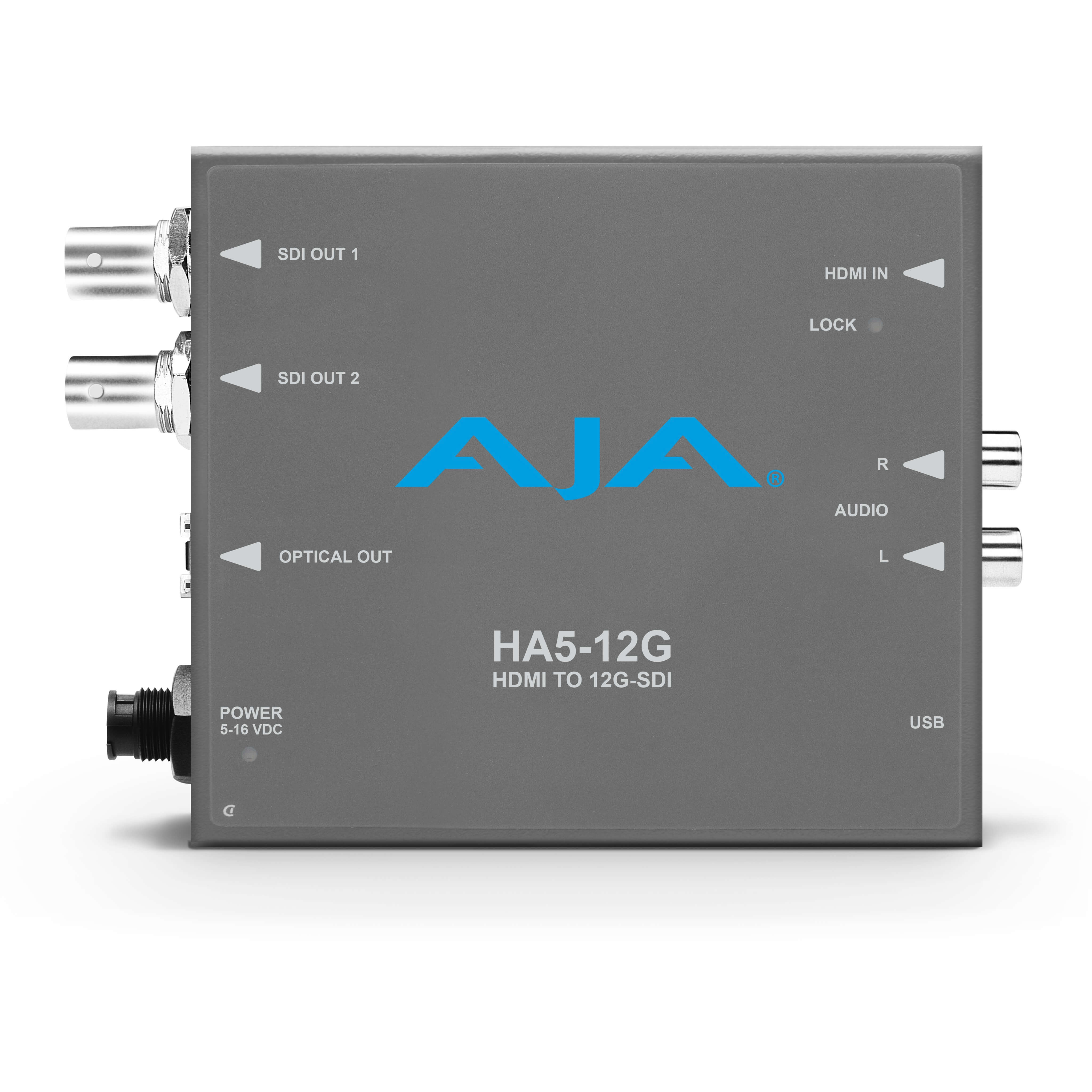 AJA HA5-12G-R0 - HDMI 2.0 to 12G-SDI Mini-Converter, front