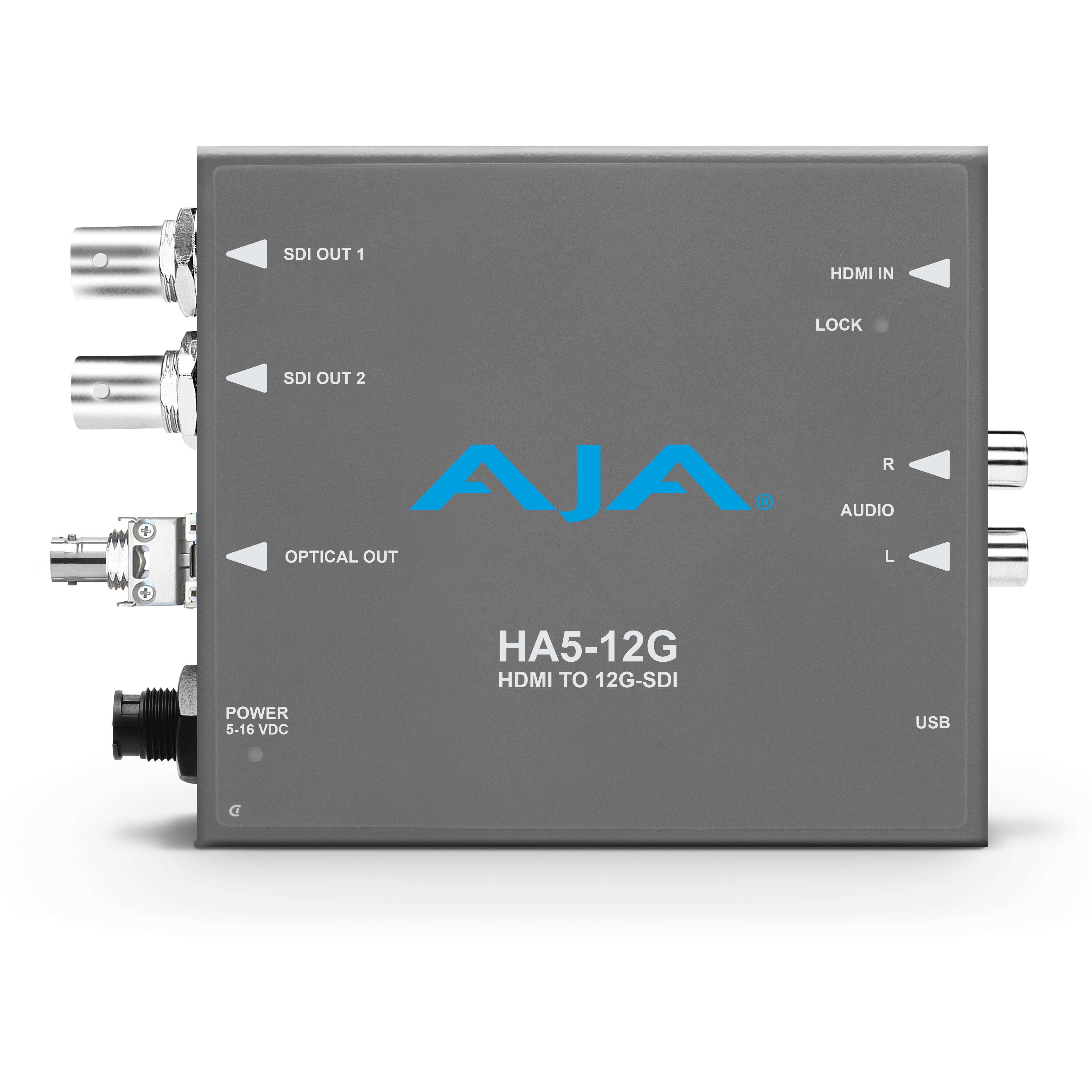 AJA HA5-12G-T-ST - HDMI 2.0 to 12G-SDI Mini-Converter, front