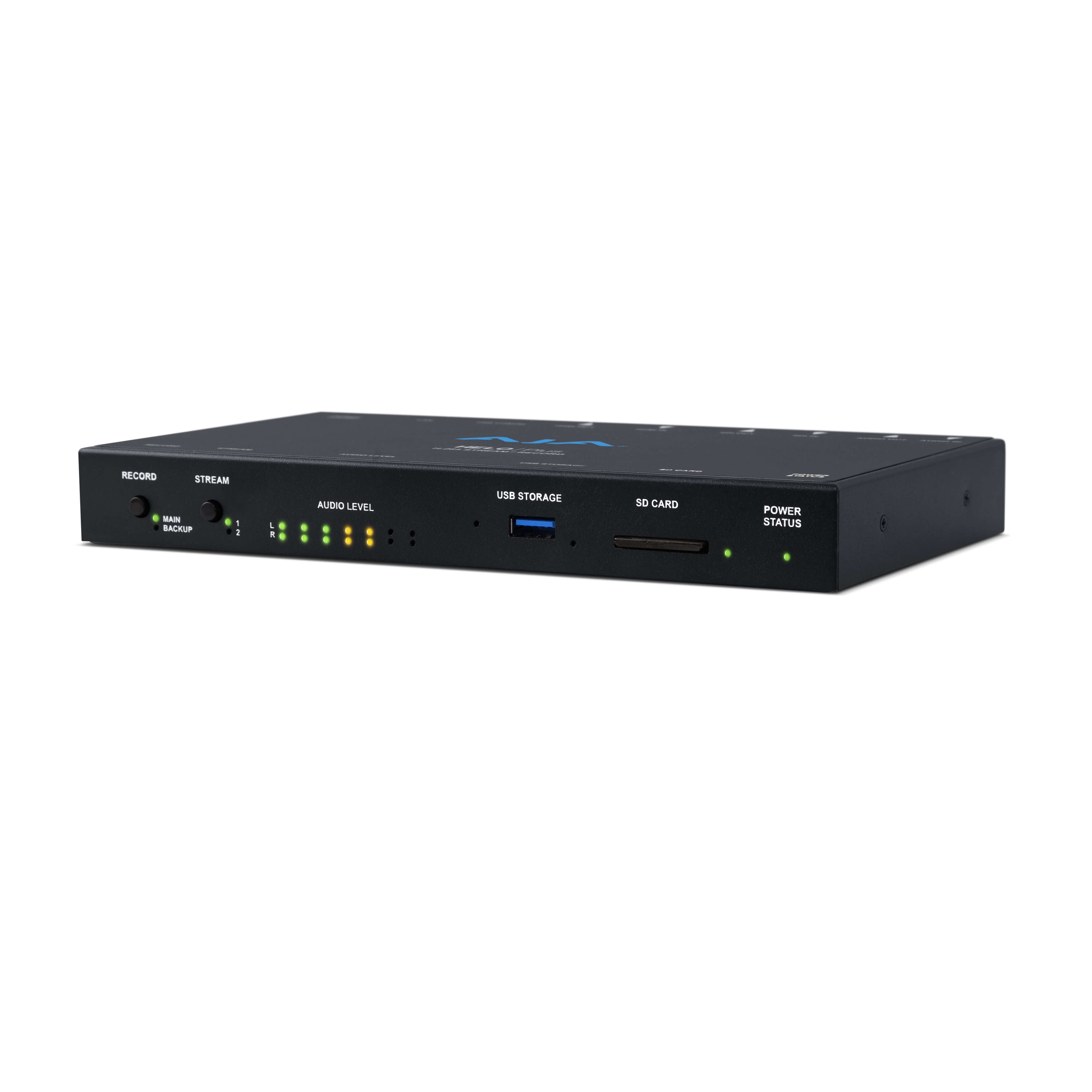 AJA HELO Plus - Advanced H.264 Streaming and Recording Appliance, angle