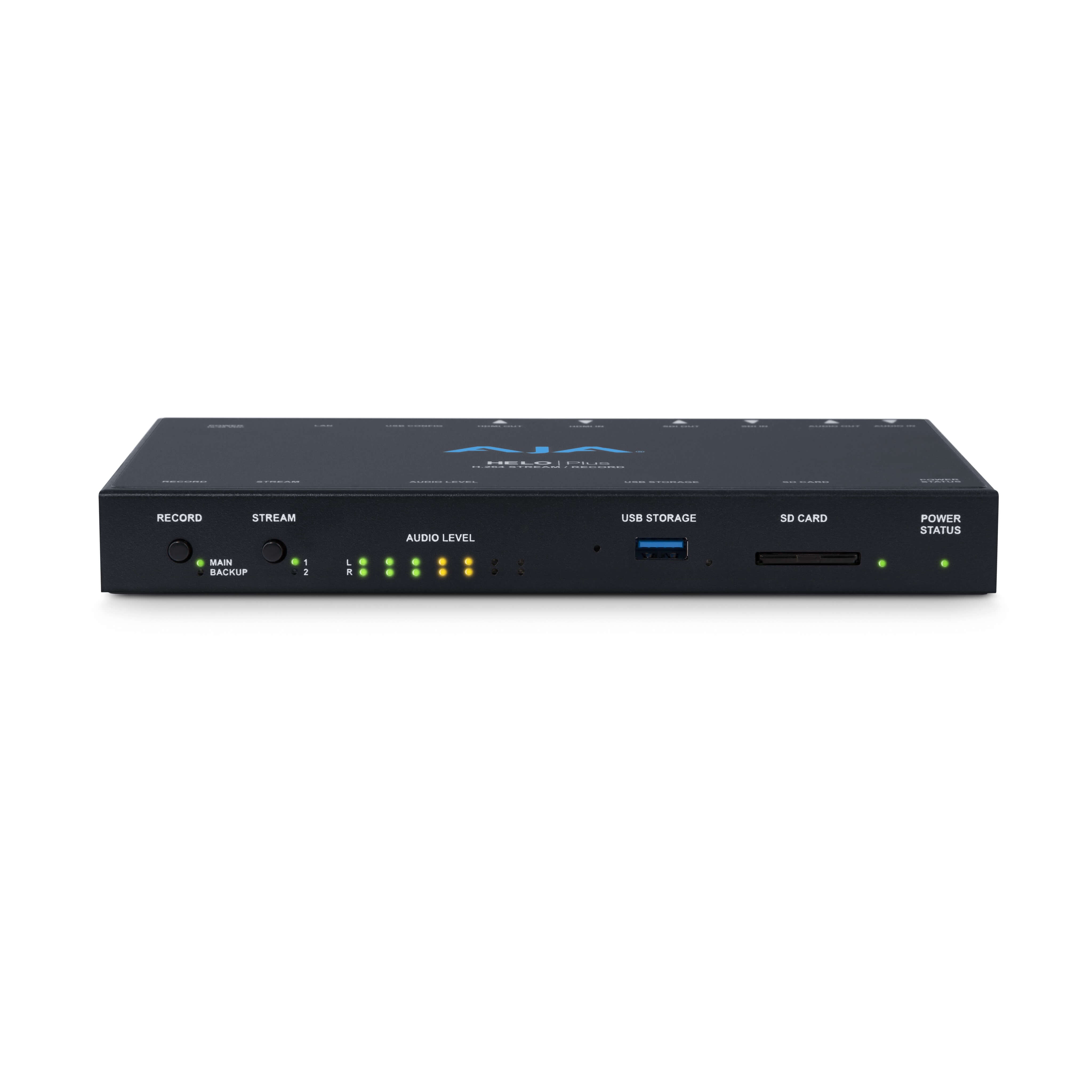 AJA HELO Plus - Advanced H.264 Streaming and Recording Appliance, front