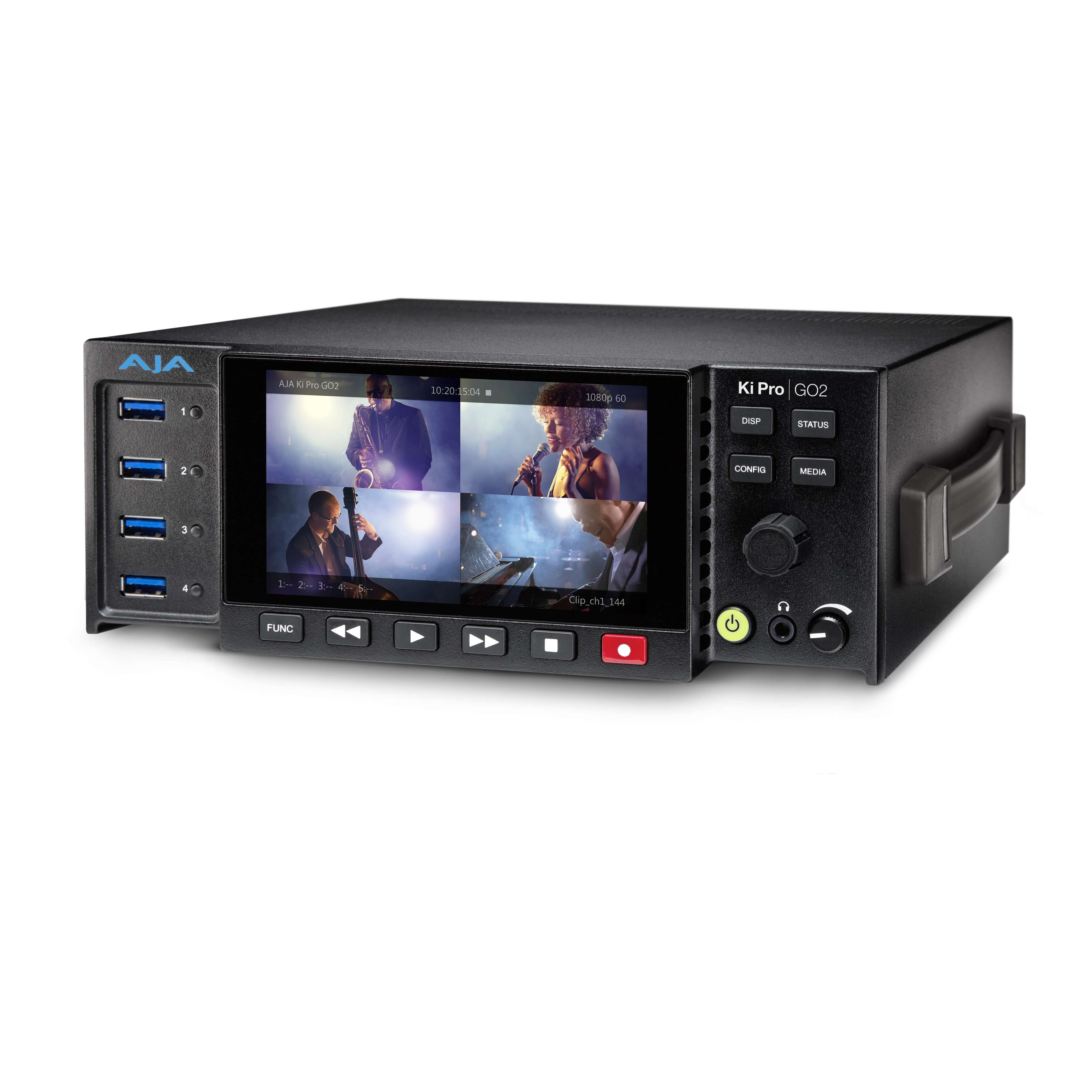 AJA Ki Pro GO2 - Portable Multi-Channel Digital Recorder and Player, angle