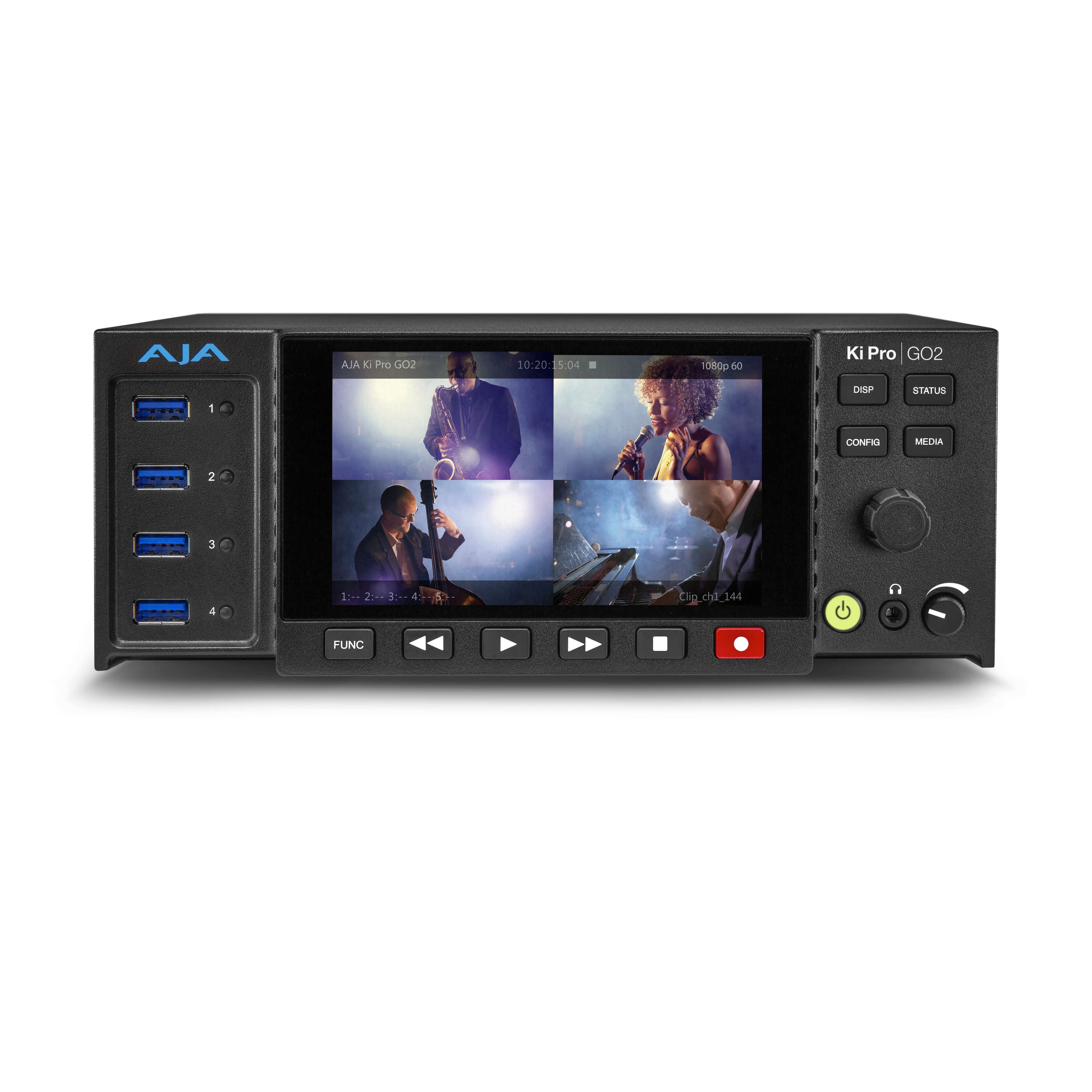AJA Ki Pro GO2 - Portable Multi-Channel Digital Recorder and Player, front without USB drives