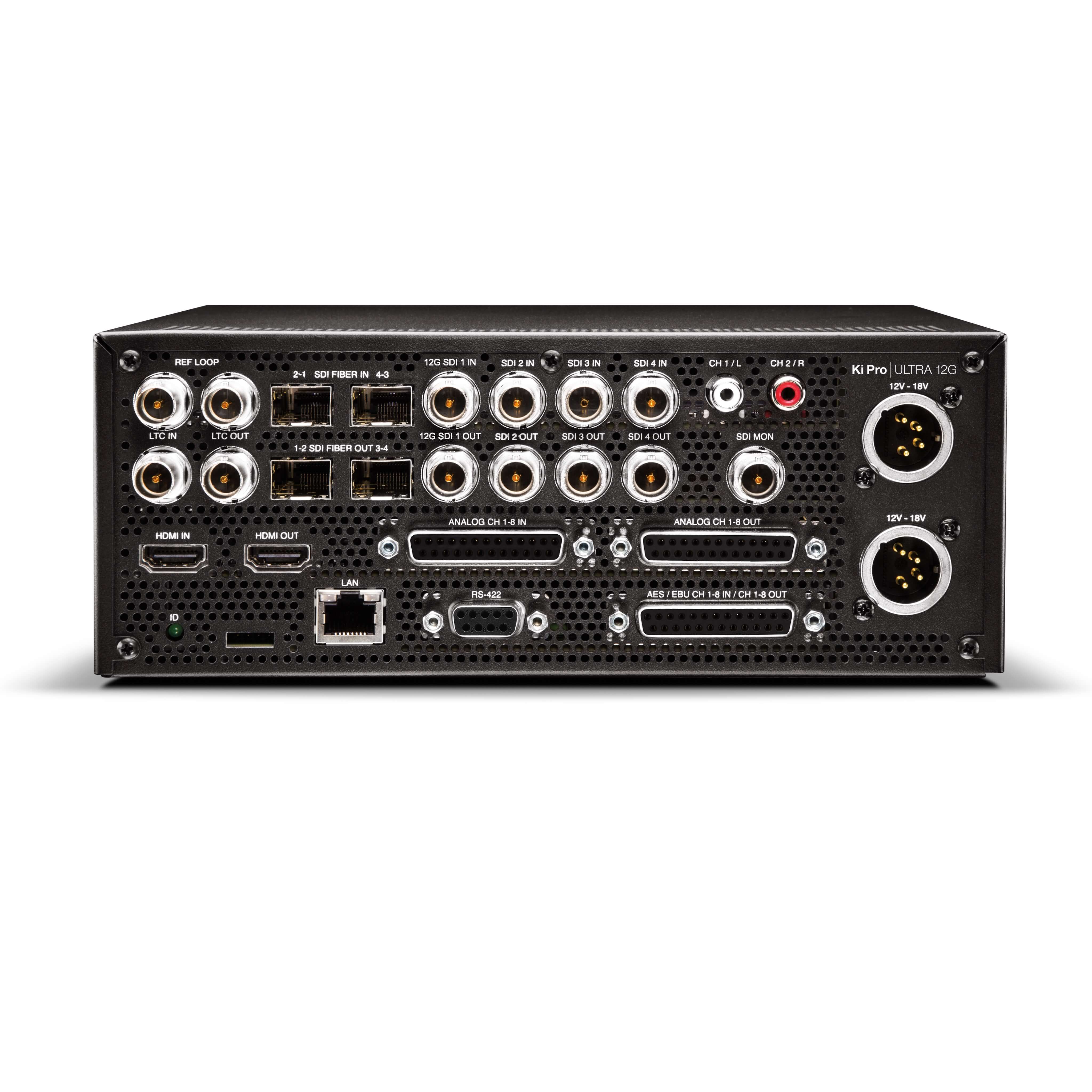 AJA Ki Pro Ultra 12G - 12G-SDI 4K/UHD/HD Recorder and Player, rear