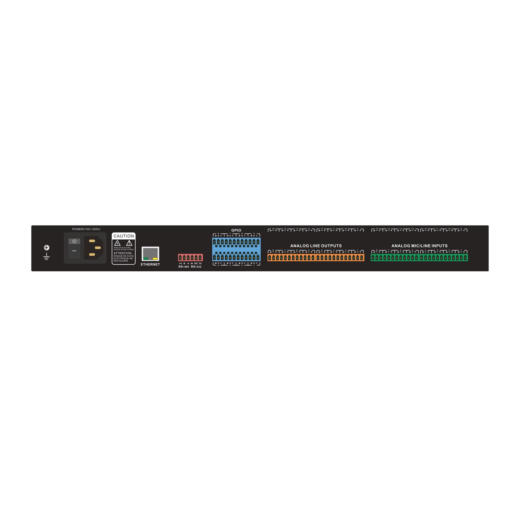 Alfatron DSP88-U - 8in/8out Audio Digital Signal Processor, rear