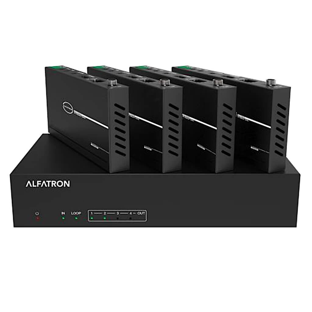 Alfatron SUK4T - 1x4 HDMI Distribution Amp HDBaseT Extender Set