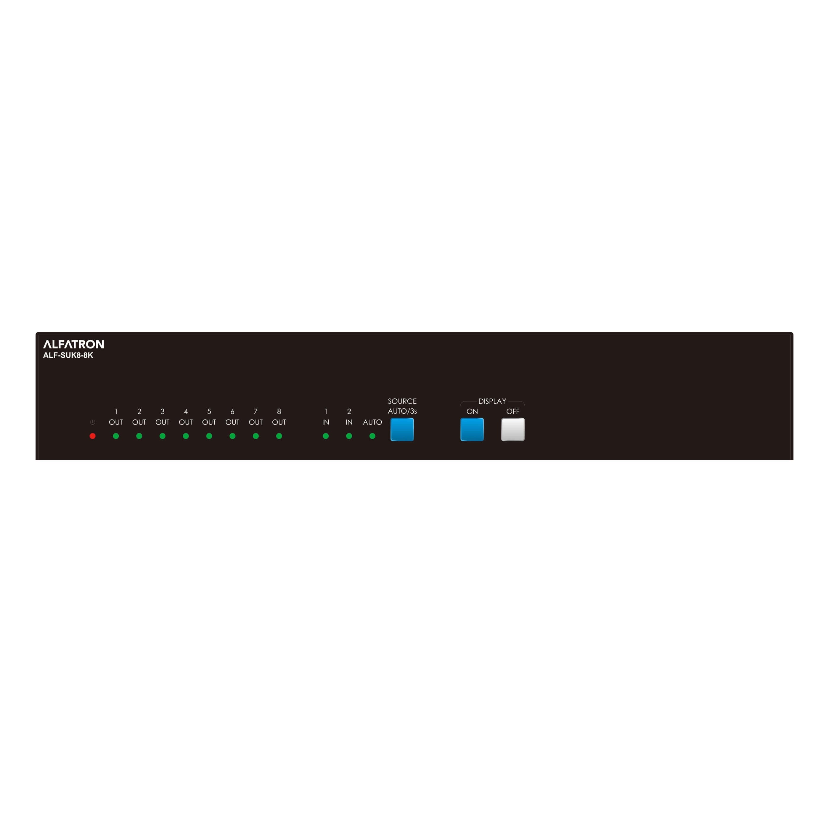 Alfatron SUK8-8K - 1x8 8K HDMI Splitter with Audio De-Embedding, front