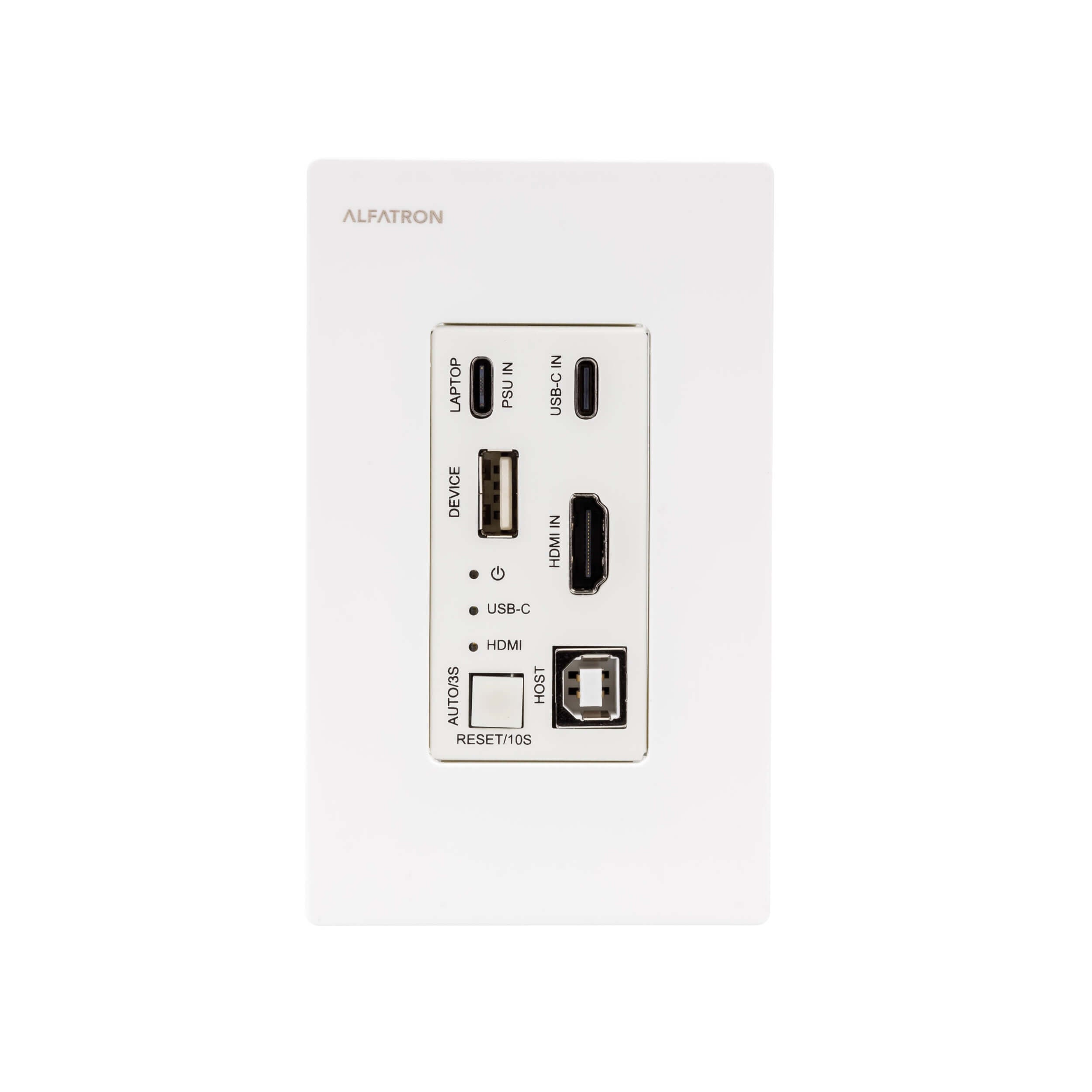 Alfatron TRUK100-RS - HDBaseT Wall Plate Transmitter, front