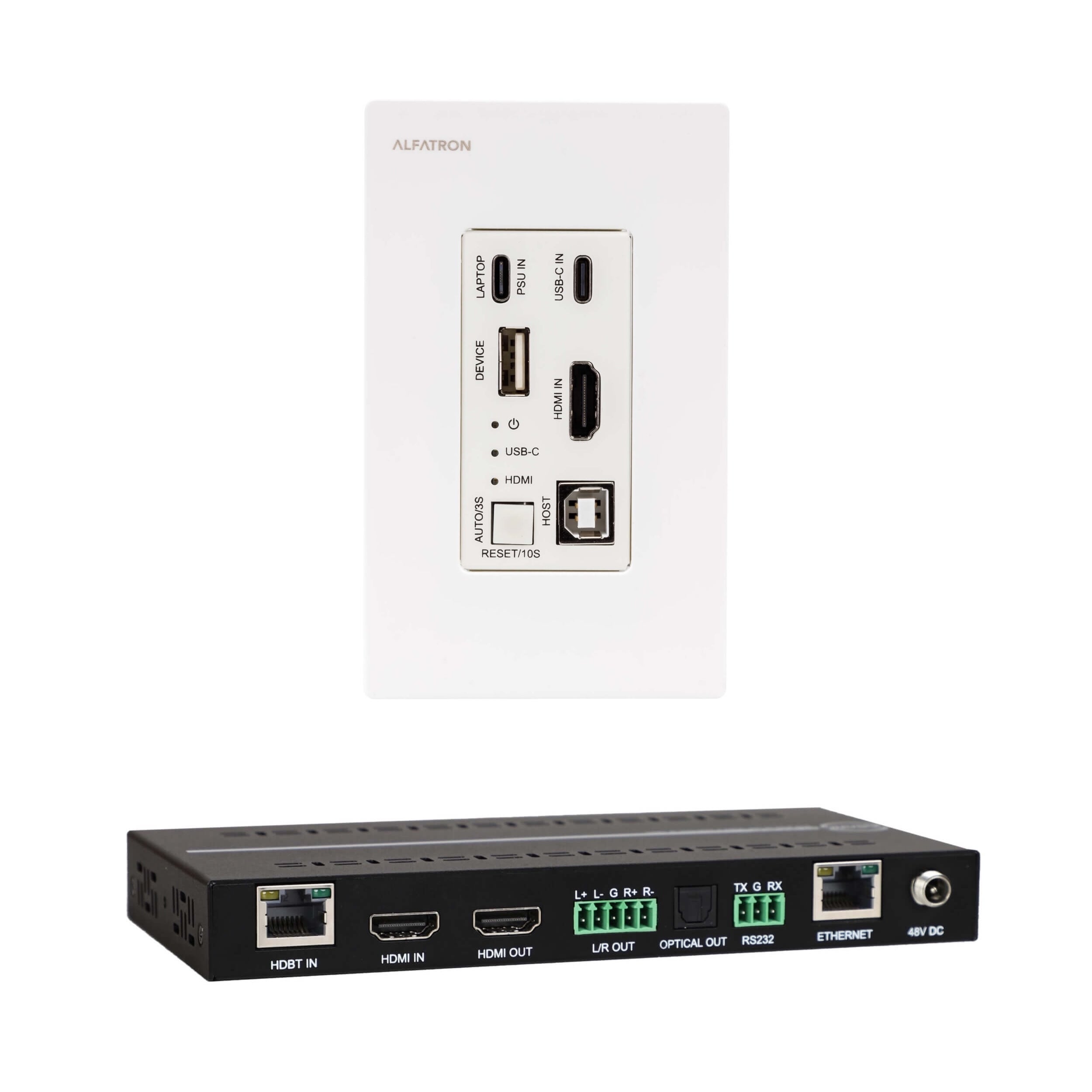 Alfatron TRUK100-RS - HDBaseT Wall Plate Extender Kit