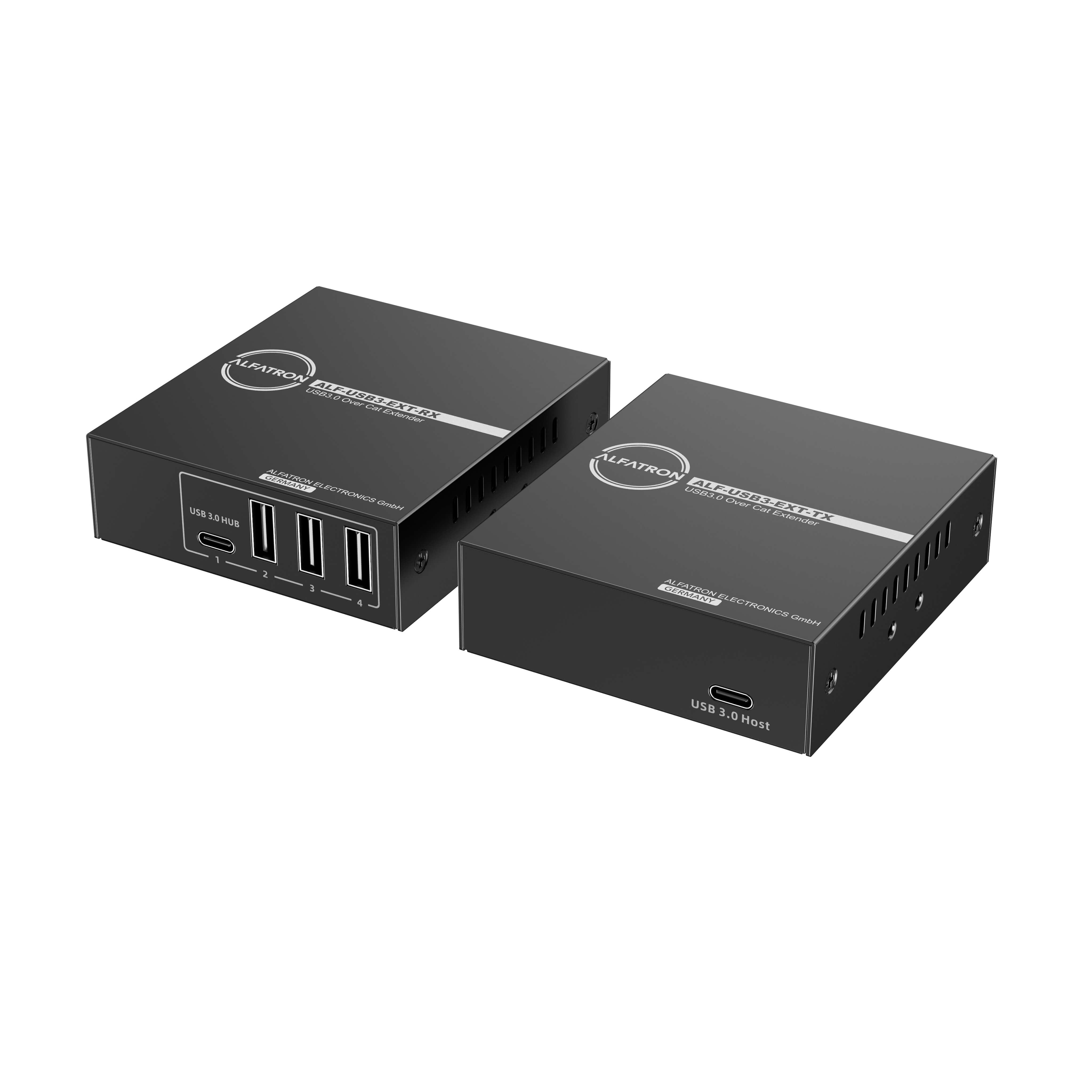 Alfatron USB3-EXT - USB 3.0 Over Cat Extender Kit, front right