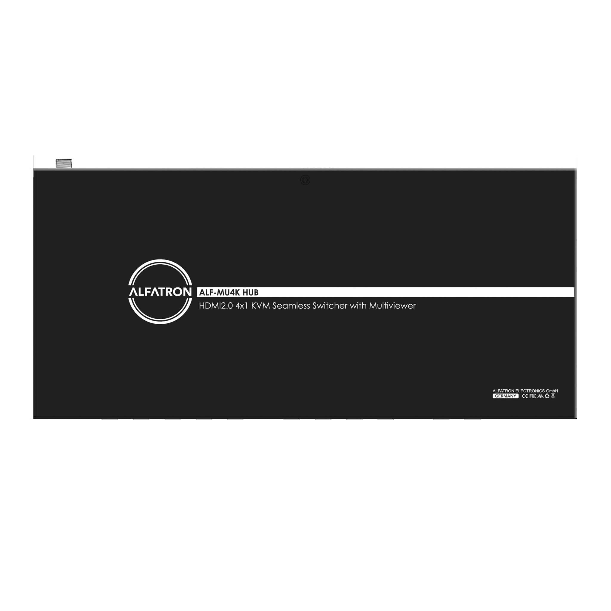 Alfatron ALF-MU4K-HUB - 4x1 4K HDMI Seamless Switcher and USB KVM Hub, top