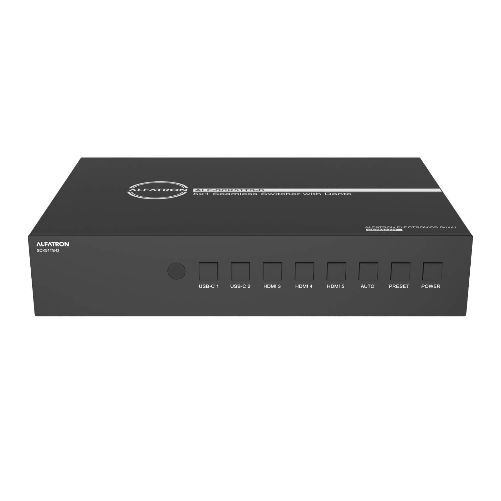 Alfatron SCK51TS-D - 5x1 Dante Seamless Switcher, transmitter font