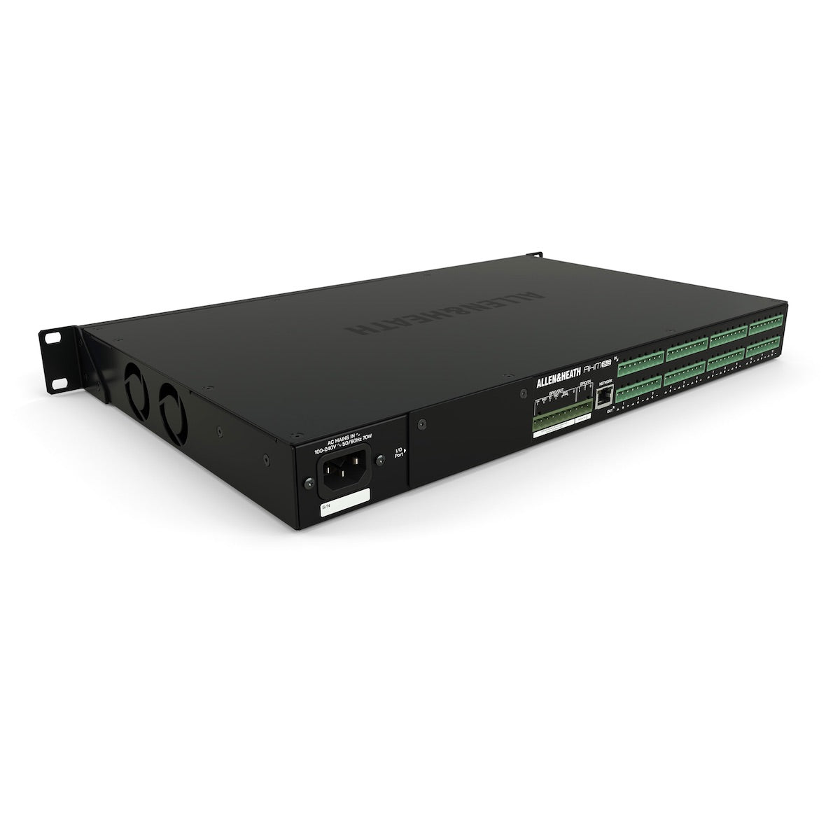 Allen & Heath AHM-32 - 32x32 Audio Matrix Processor, rear angle