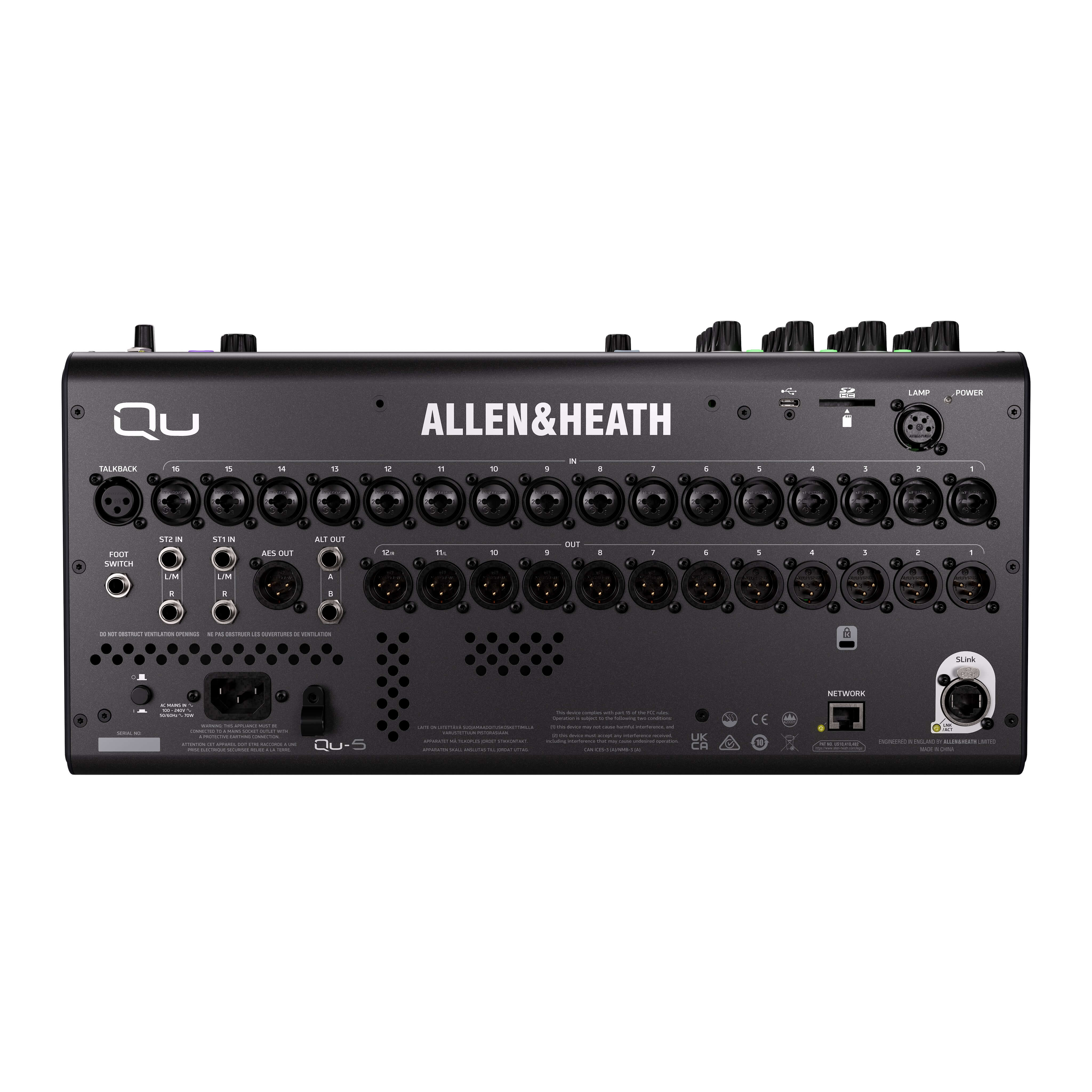Allen & Heath Qu-5 - 32-Channel 96kHz Digital Mixer, rear