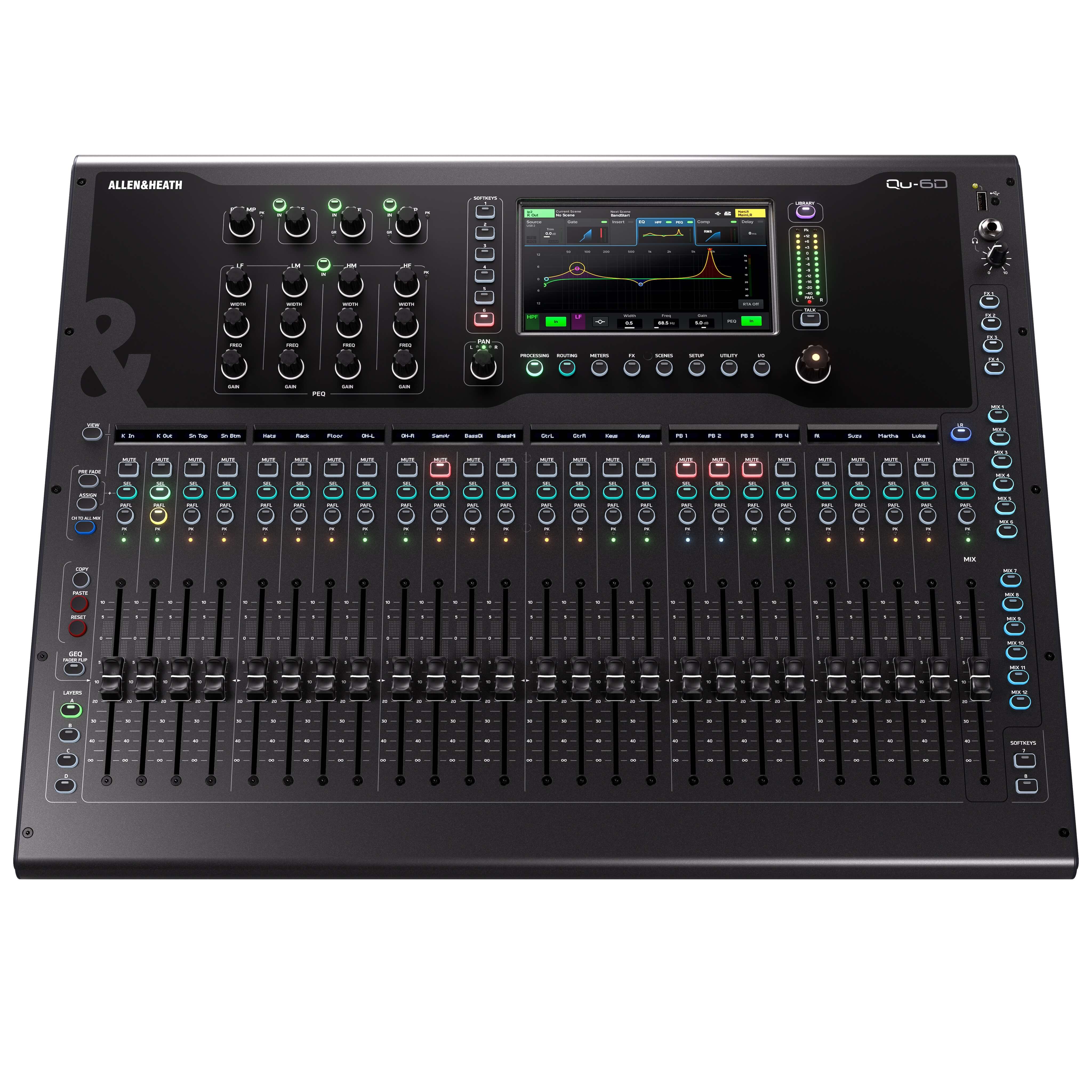 Allen & Heath Qu-6D - 32-Channel 96kHz Digital Mixer with 16x16 Dante, top