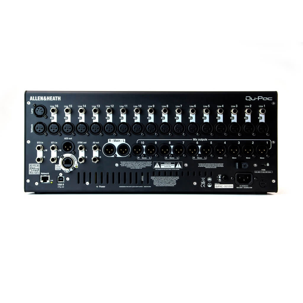 Allen & Heath Qu-Pac - Portable 32-Channel Rackmountable Digital Mixer, rear