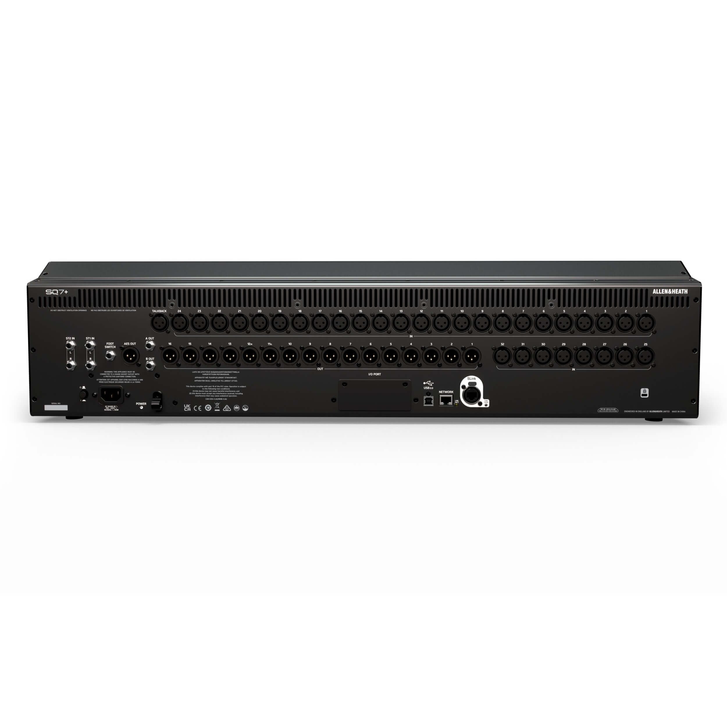 Allen & Heath SQ7+ - 48-ch Digital Mixer with RackUltra FX and 33 Faders, rear