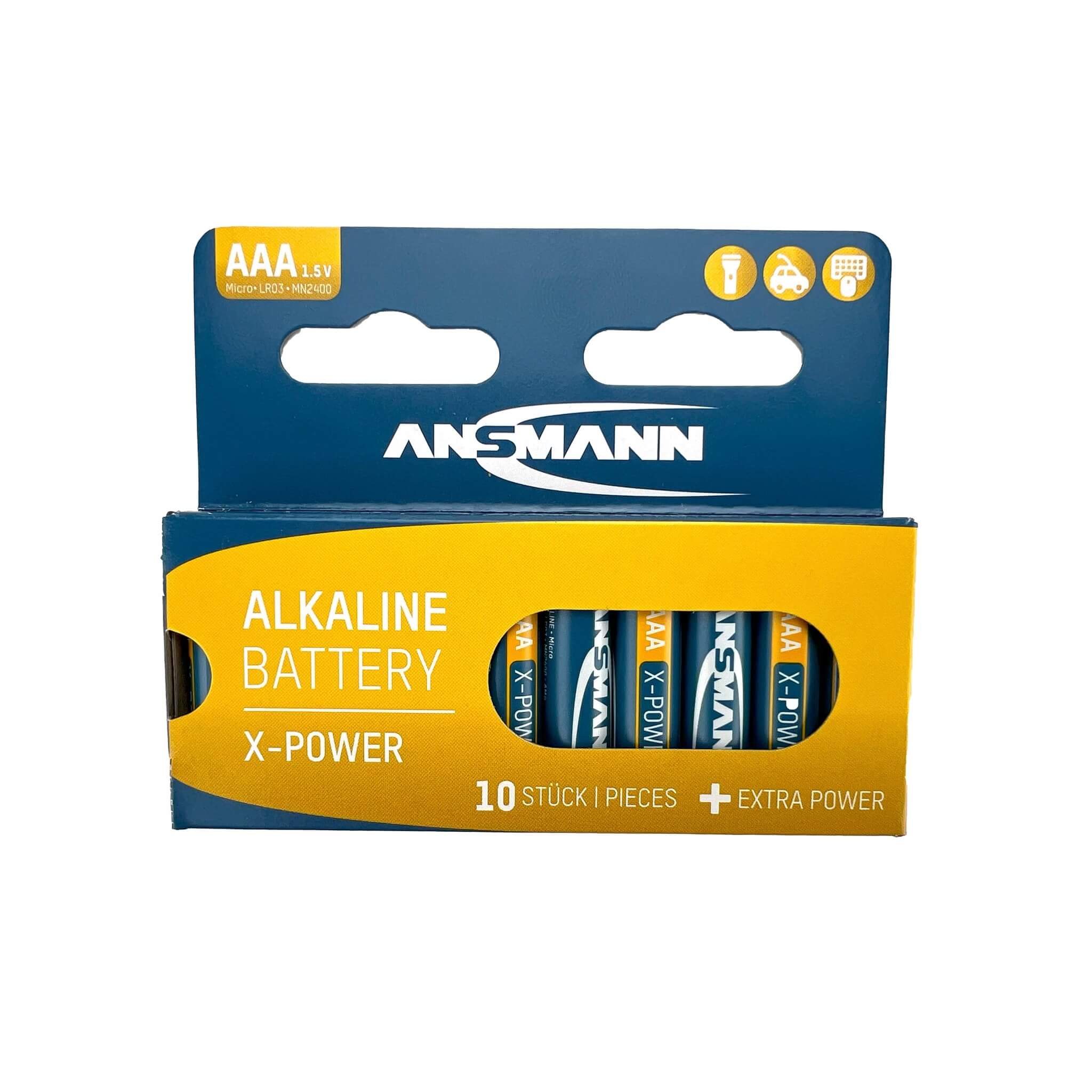 Ansmann X-Power Premium Alkaline AAA Batteries, 10-pack