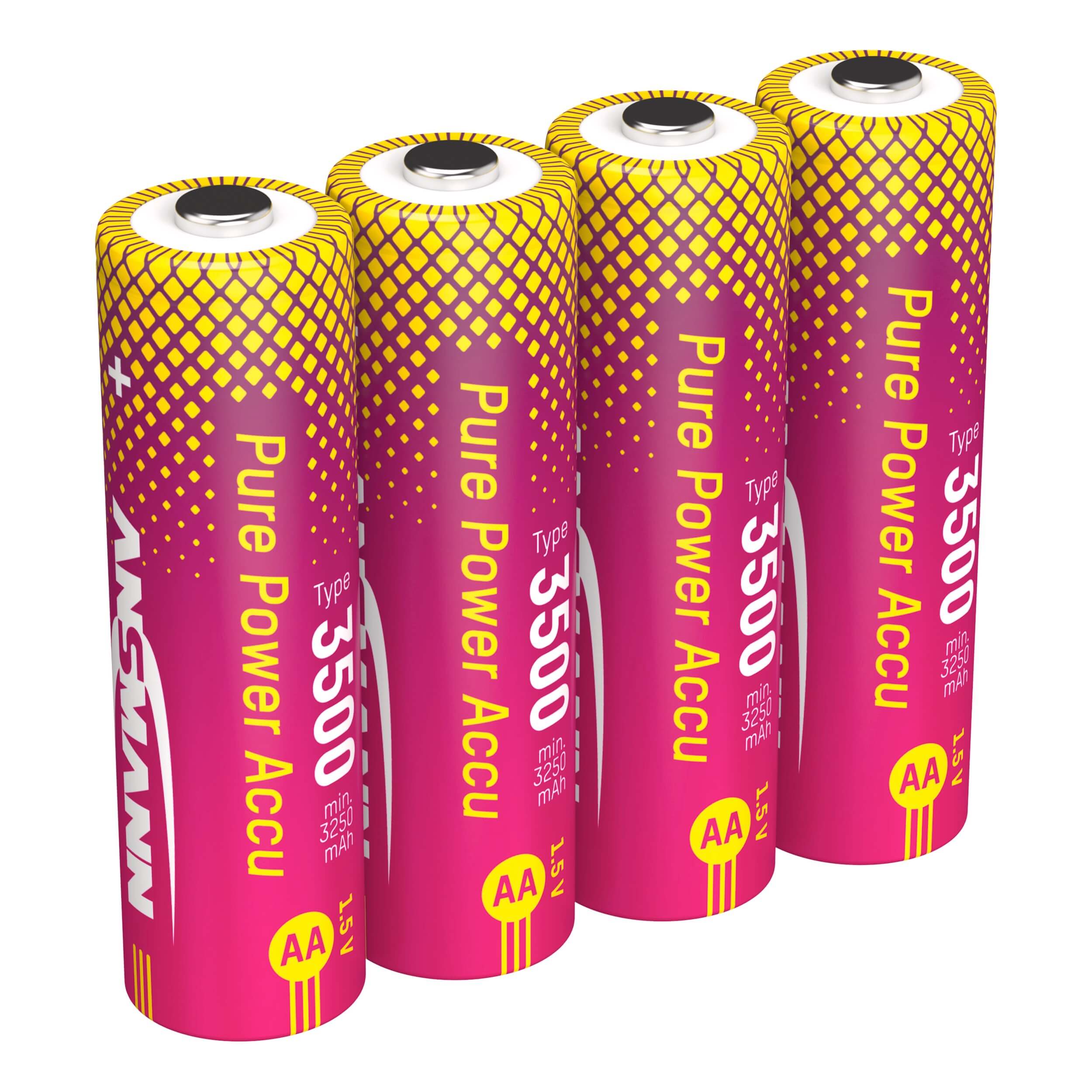 Ansmann Pure Power AA - Lithium Ion Rechargeable Batteries, angle