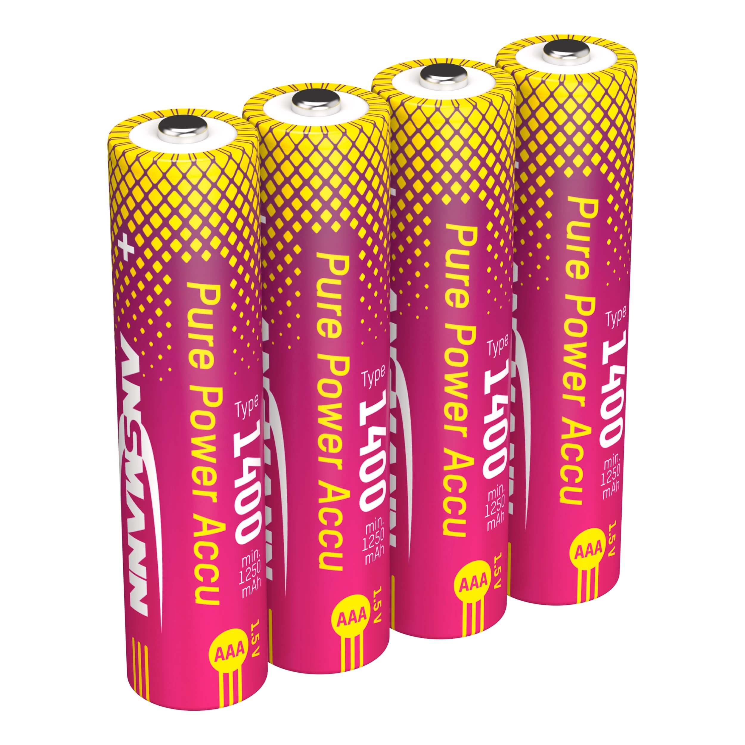 Ansmann Pure Power AAA - Lithium Ion Rechargeable Batteries, angle