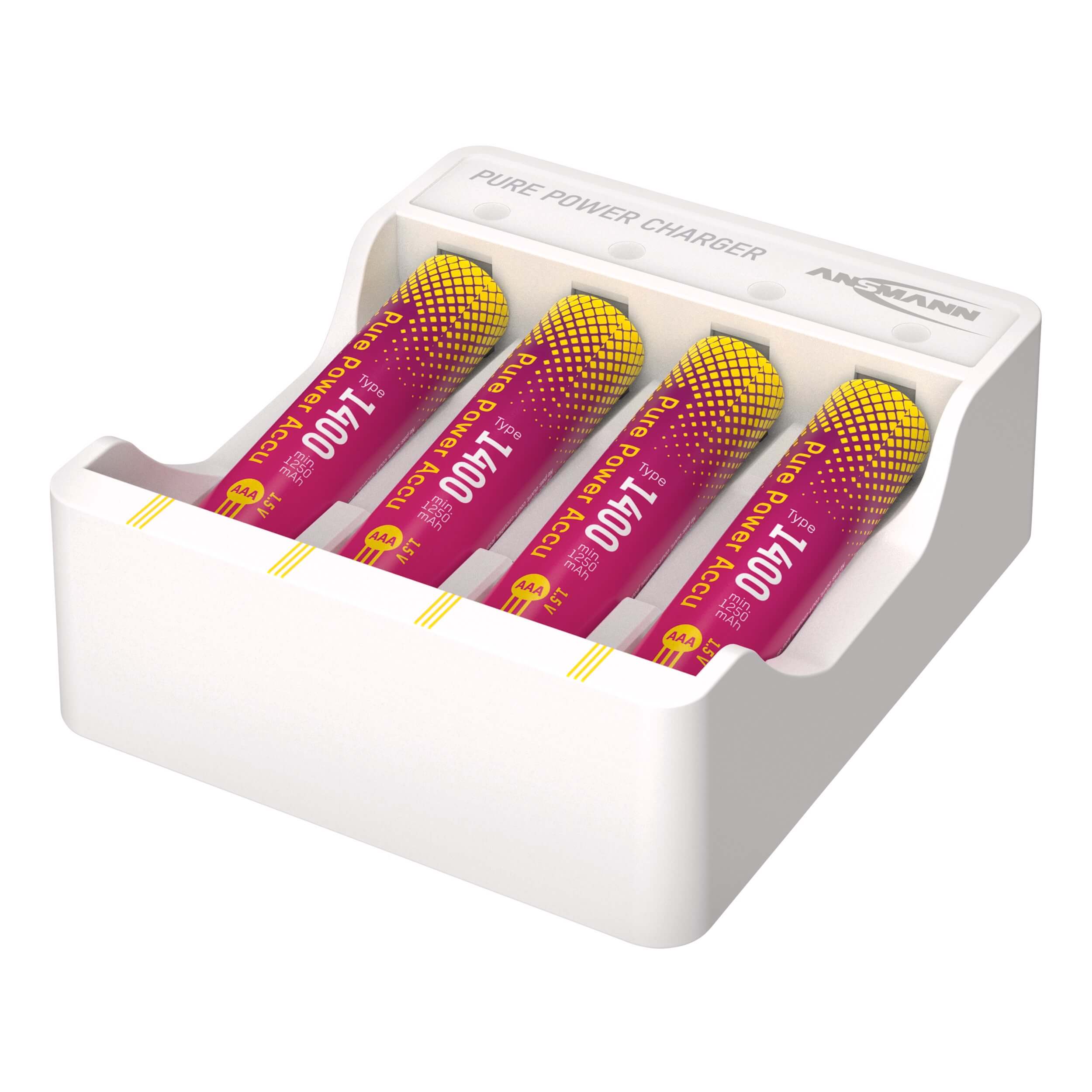 Ansmann Pure Power Charging Module + AAA - Battery Charger, angle