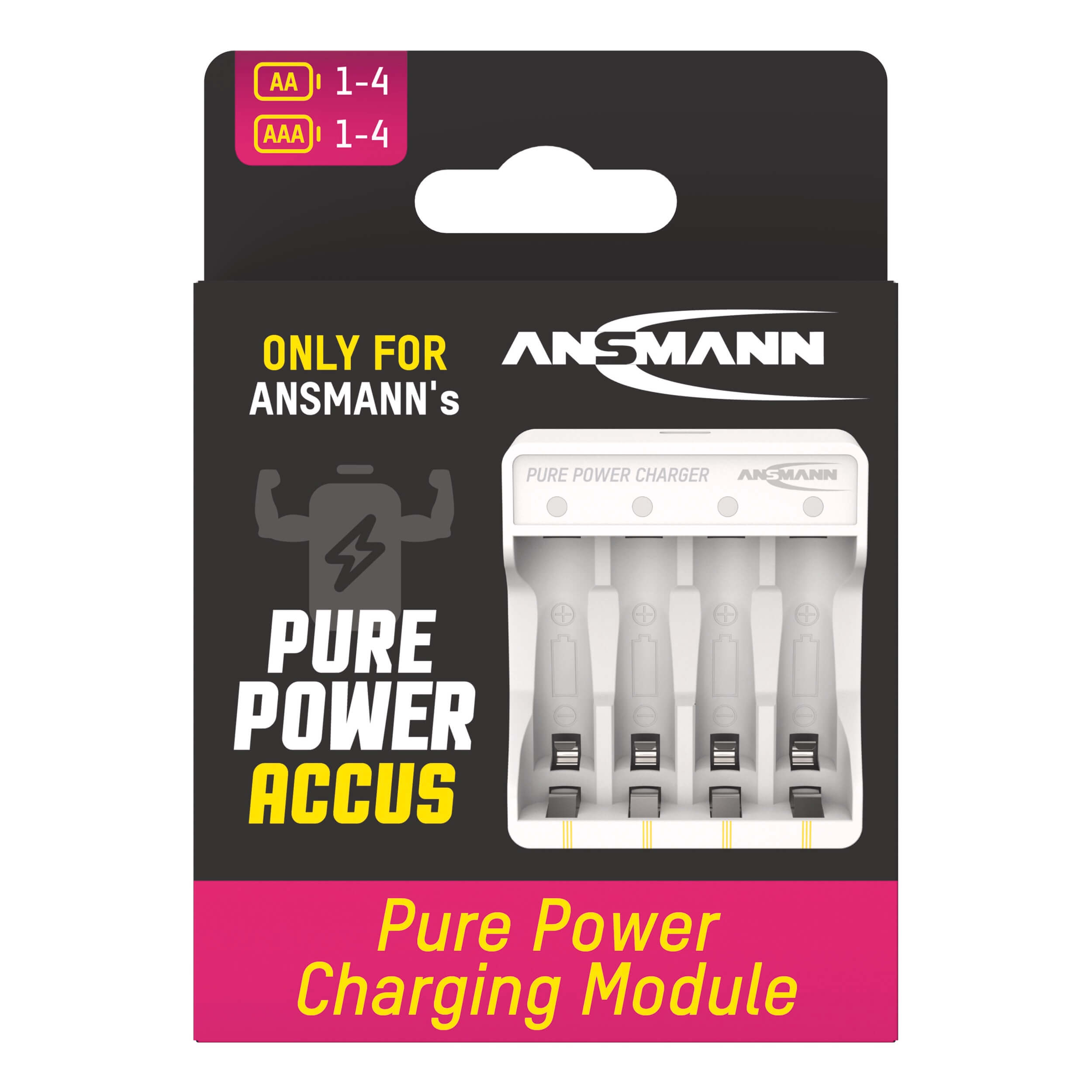 Ansmann Pure Power Charging Module - AA/AAA Li-Ion Battery Charger, package