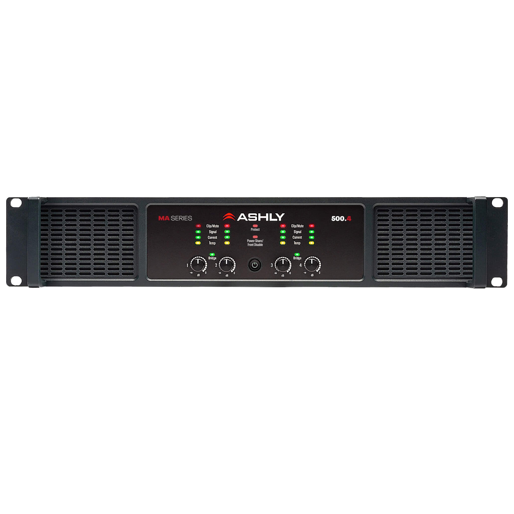Ashly MA500.4 - 4-Ch x 500W Multi-Mode Power Amplifier, front