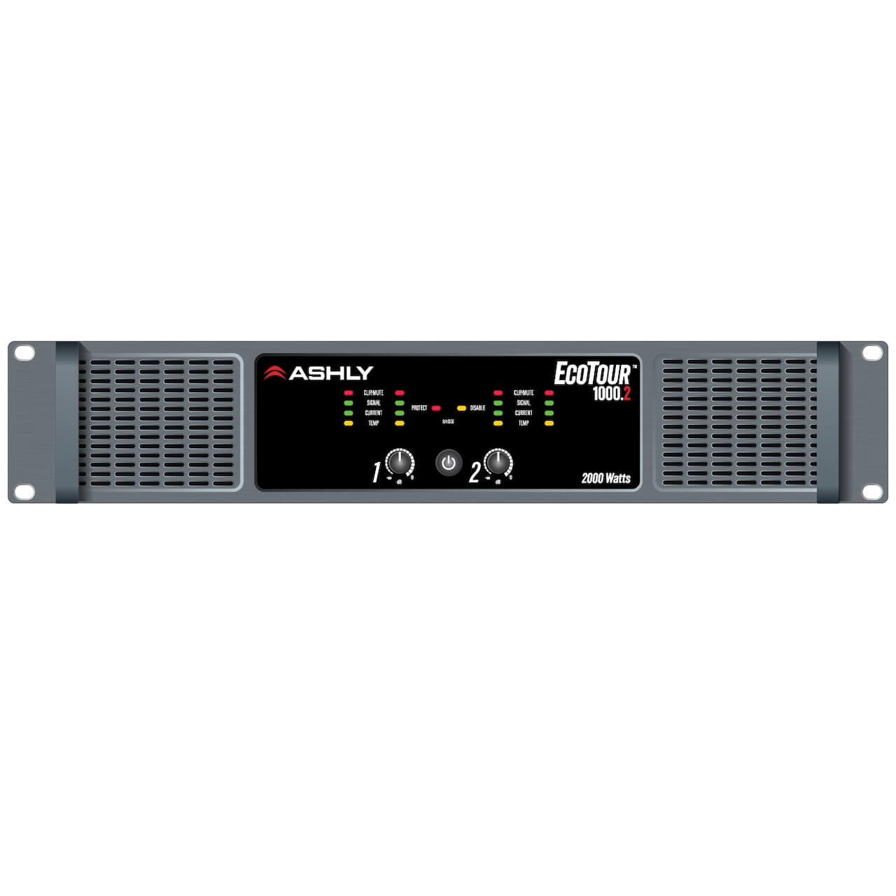 Ashly EcoTour 1000.2 - 2-Ch x 1000W Pro Touring Power Amplifier, front