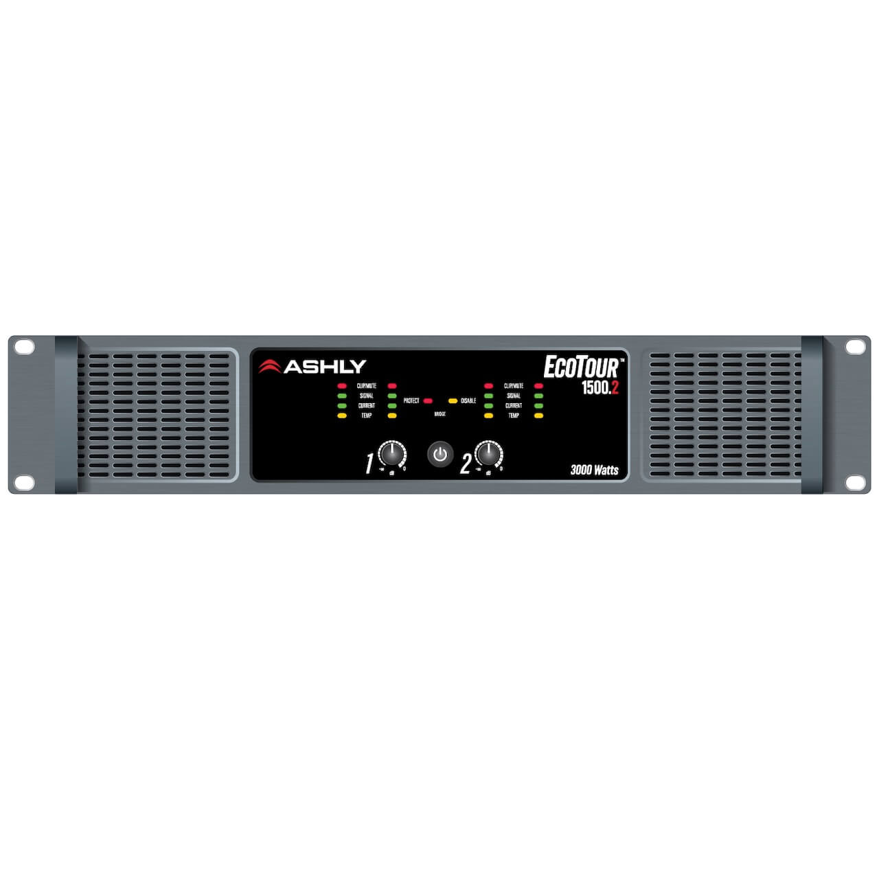 Ashly EcoTour 1500.2 - 2-Ch x 1500W Pro Touring Power Amplifier, front