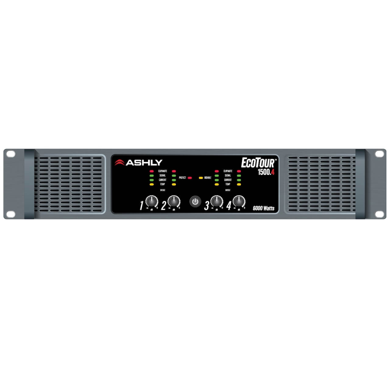 Ashly EcoTour 1500.4 - 4-Ch x 1500W Pro Touring Power Amplifier, front