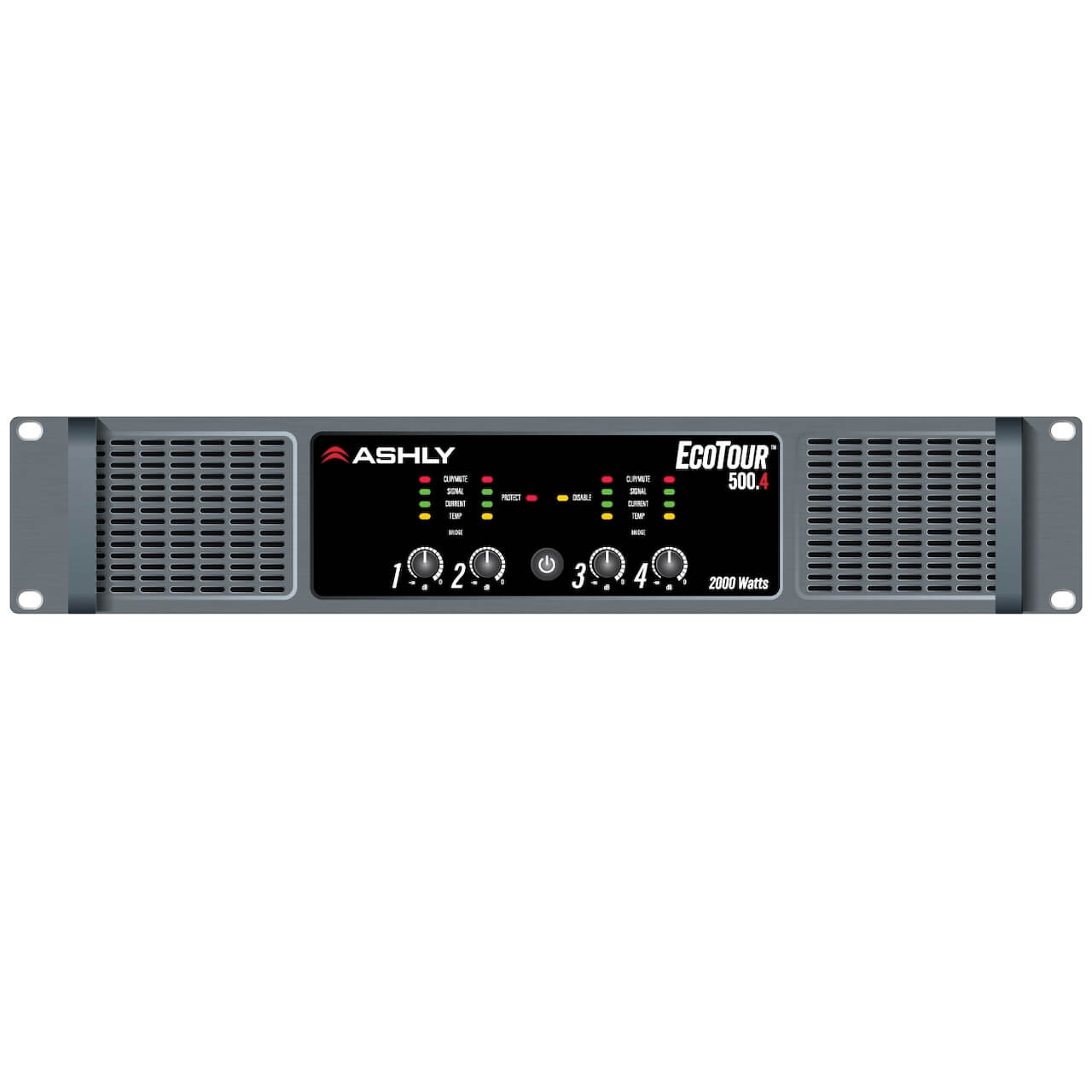 Ashly EcoTour 500.4 - 4-Ch x 500W Pro Touring Power Amplifier, front