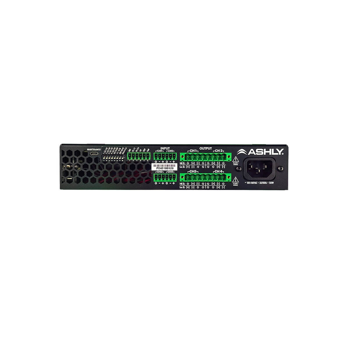 Ashly FA125.4 - 4-Ch x 125W or 25V/70V High-Density Power Amplifier, rear