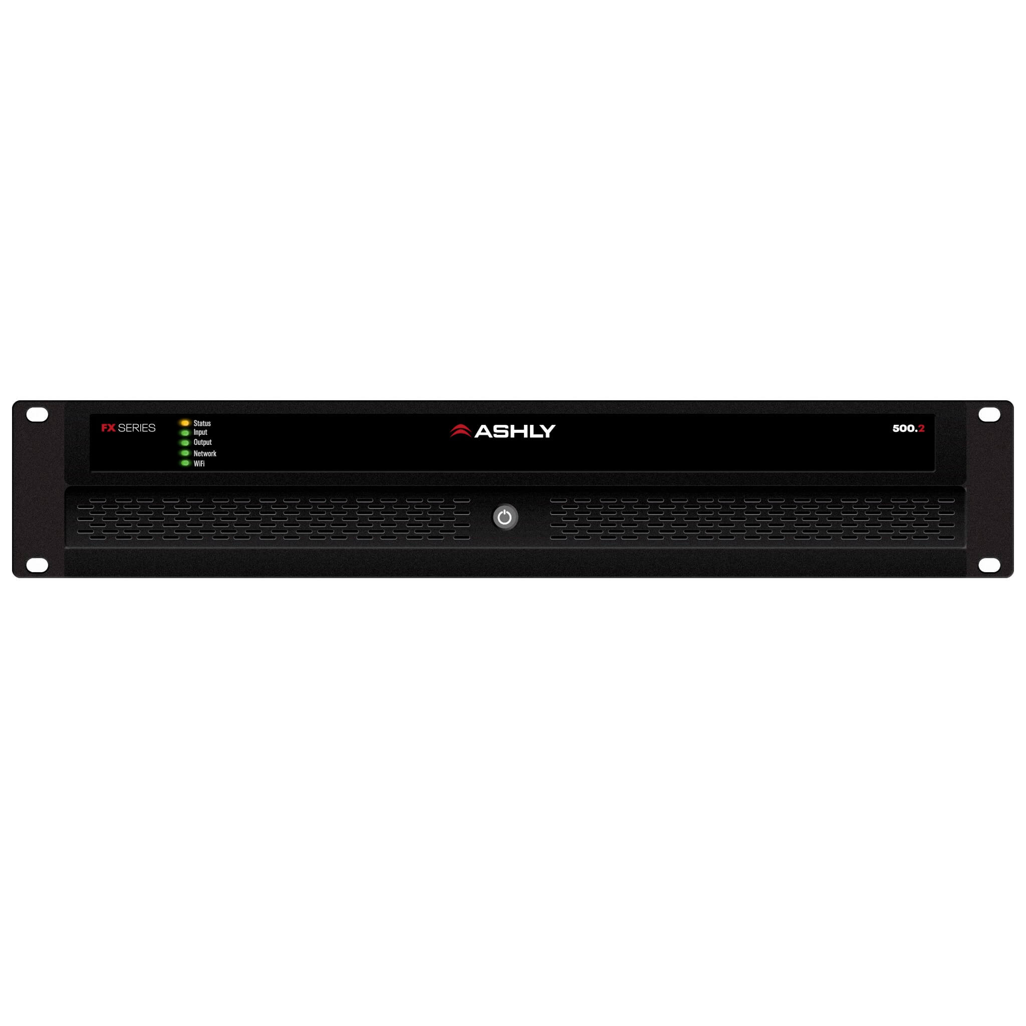 Ashly FX500.2 - 2-Ch x 500W or 70V Power Amplifier with DSP, front