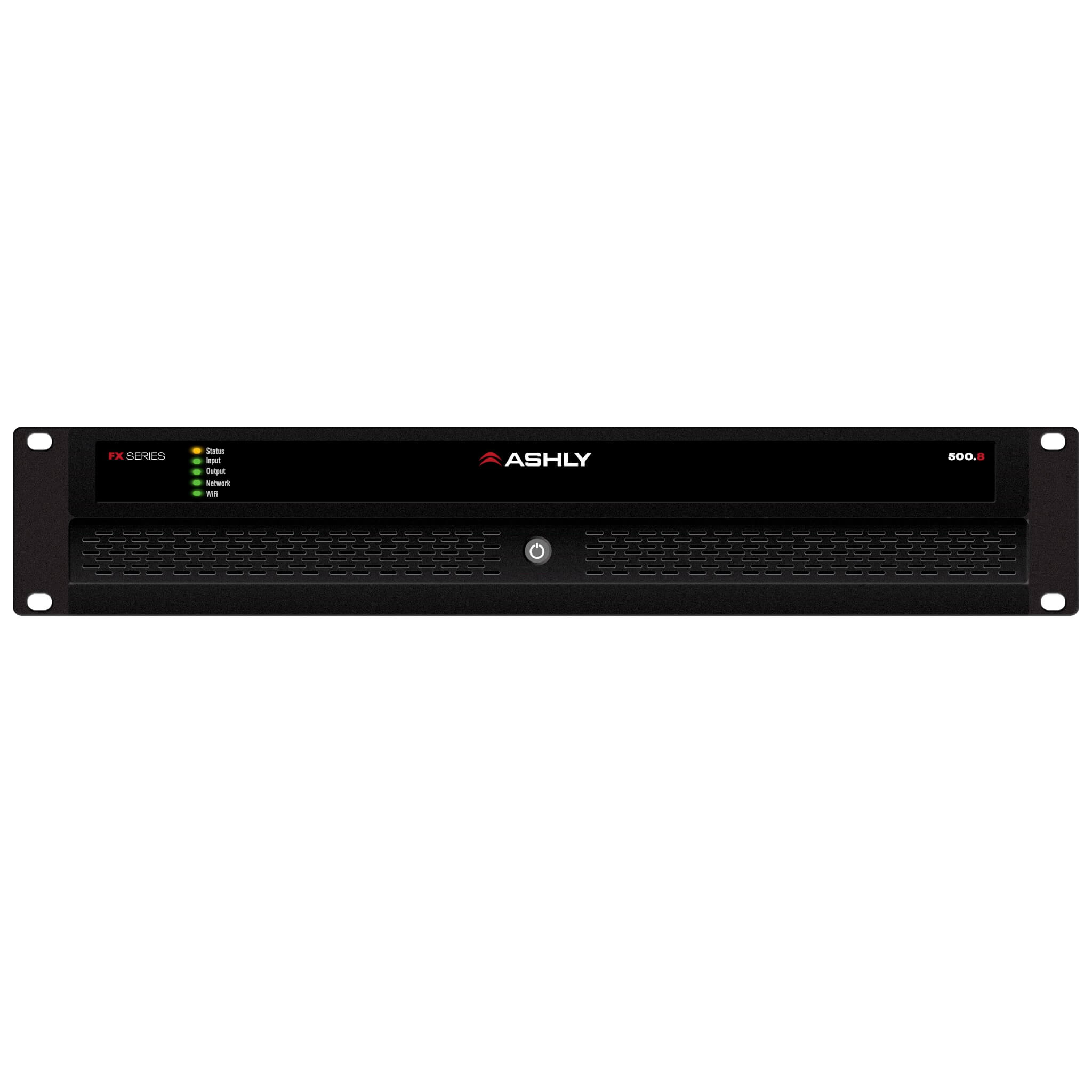Ashly FX500.8 - 8-Ch x 500W or 70V Power Amplifier with DSP, front