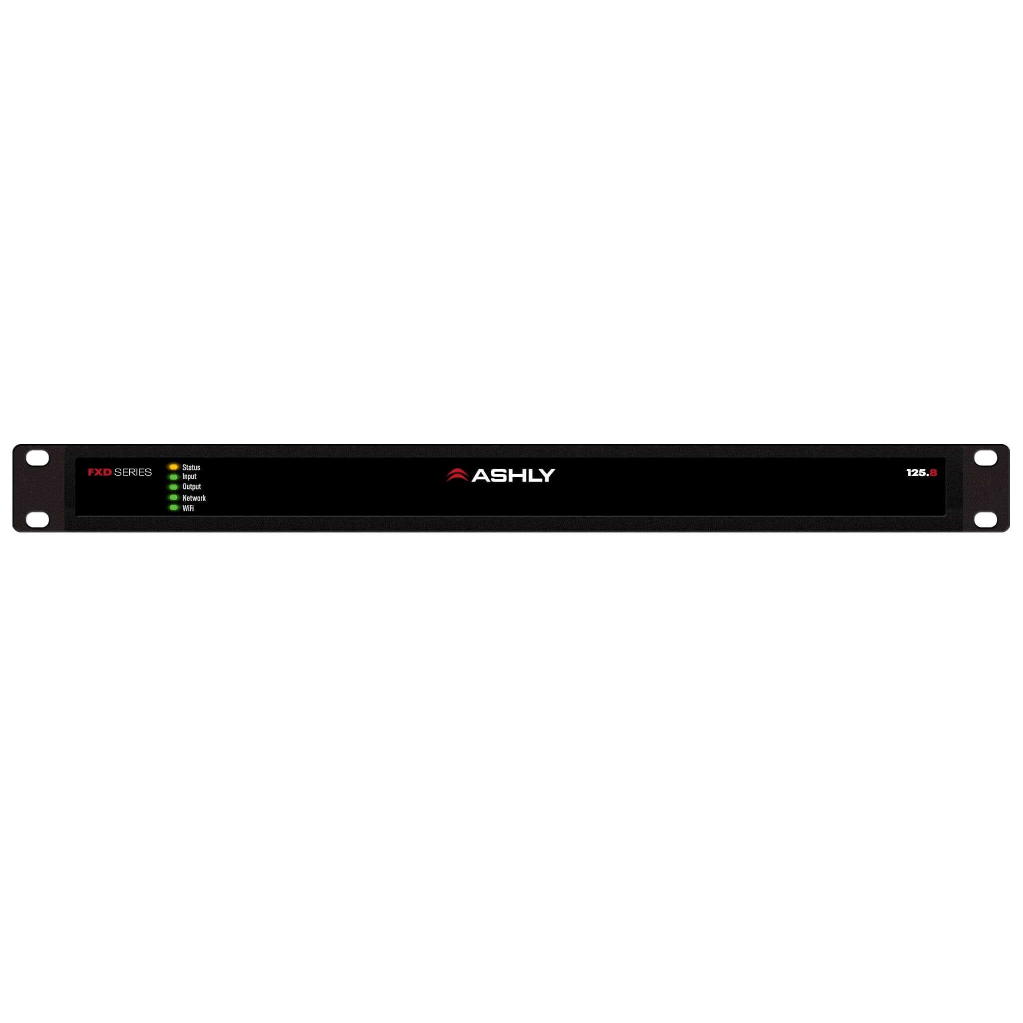 Ashly FXD125.8 - 8-Ch x 125W or 70V Power Amplifier with DSP and Dante AoIP, front